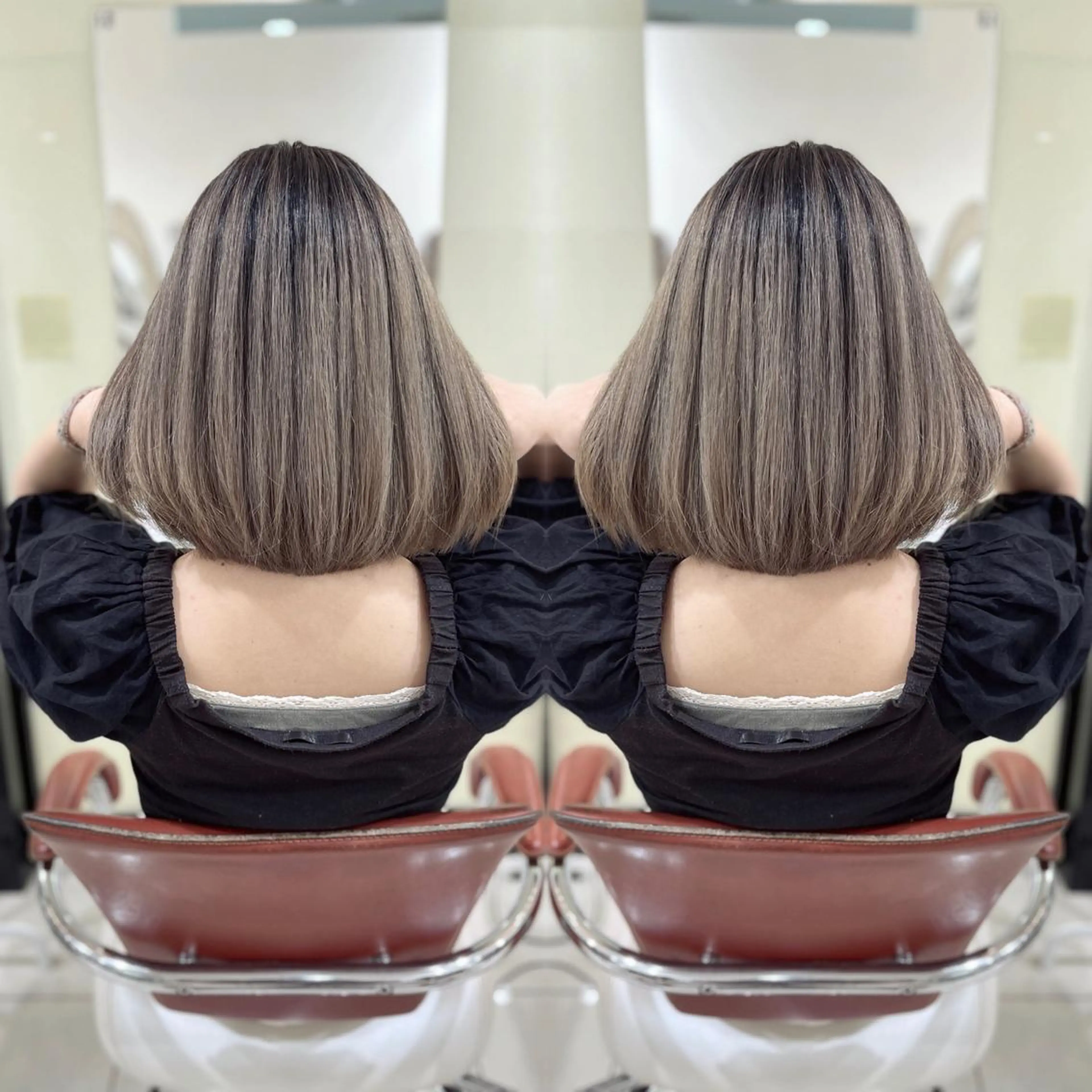 ミディアム ヘアカラー Y Uのヘアスタイル