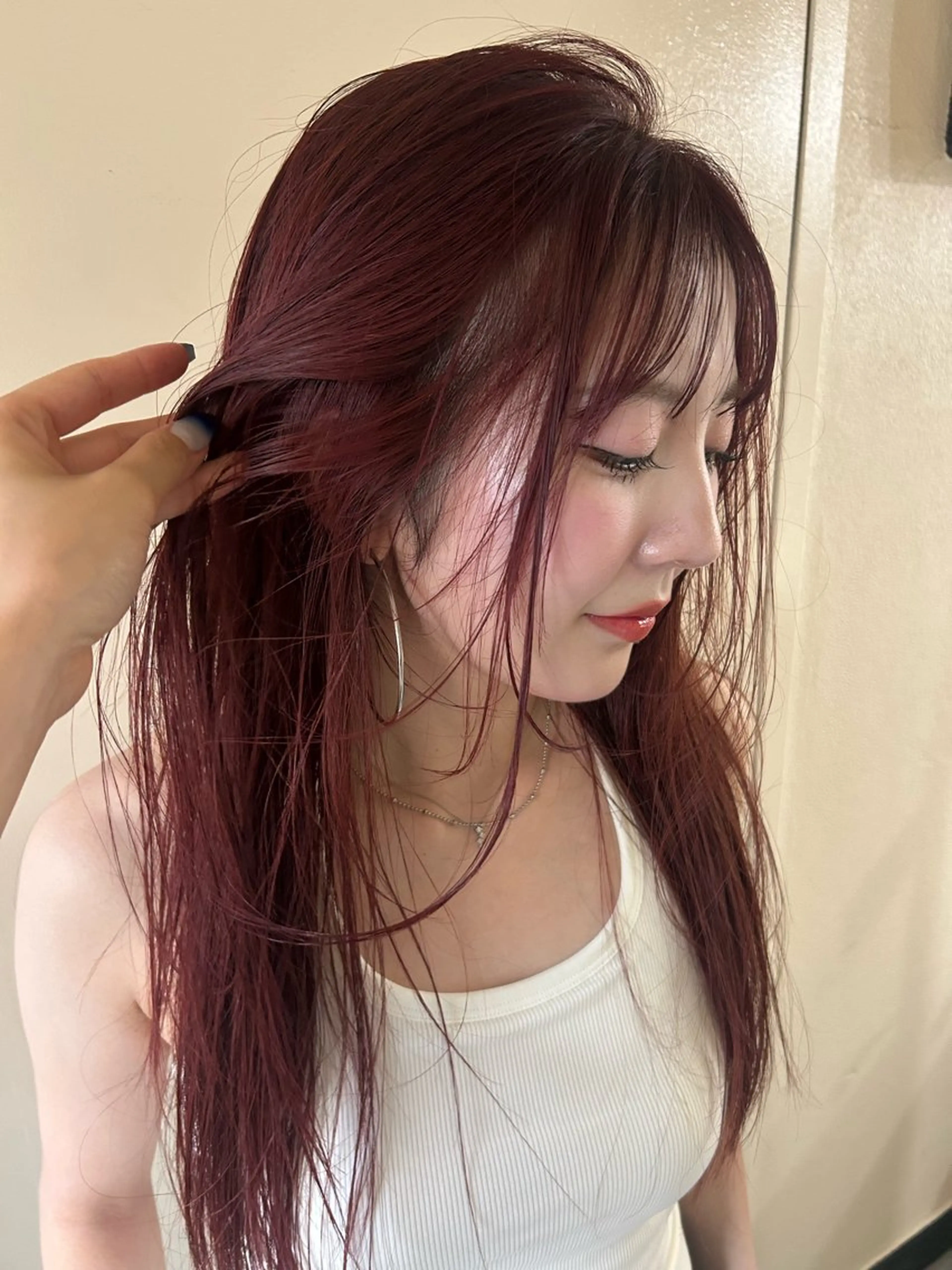 ロング カラー ブリーチ ダブルカラー ブリーチなしカラー レッドカラー ☕️結【suii.】 ボブ/ヘアセット☕️のヘアスタイル