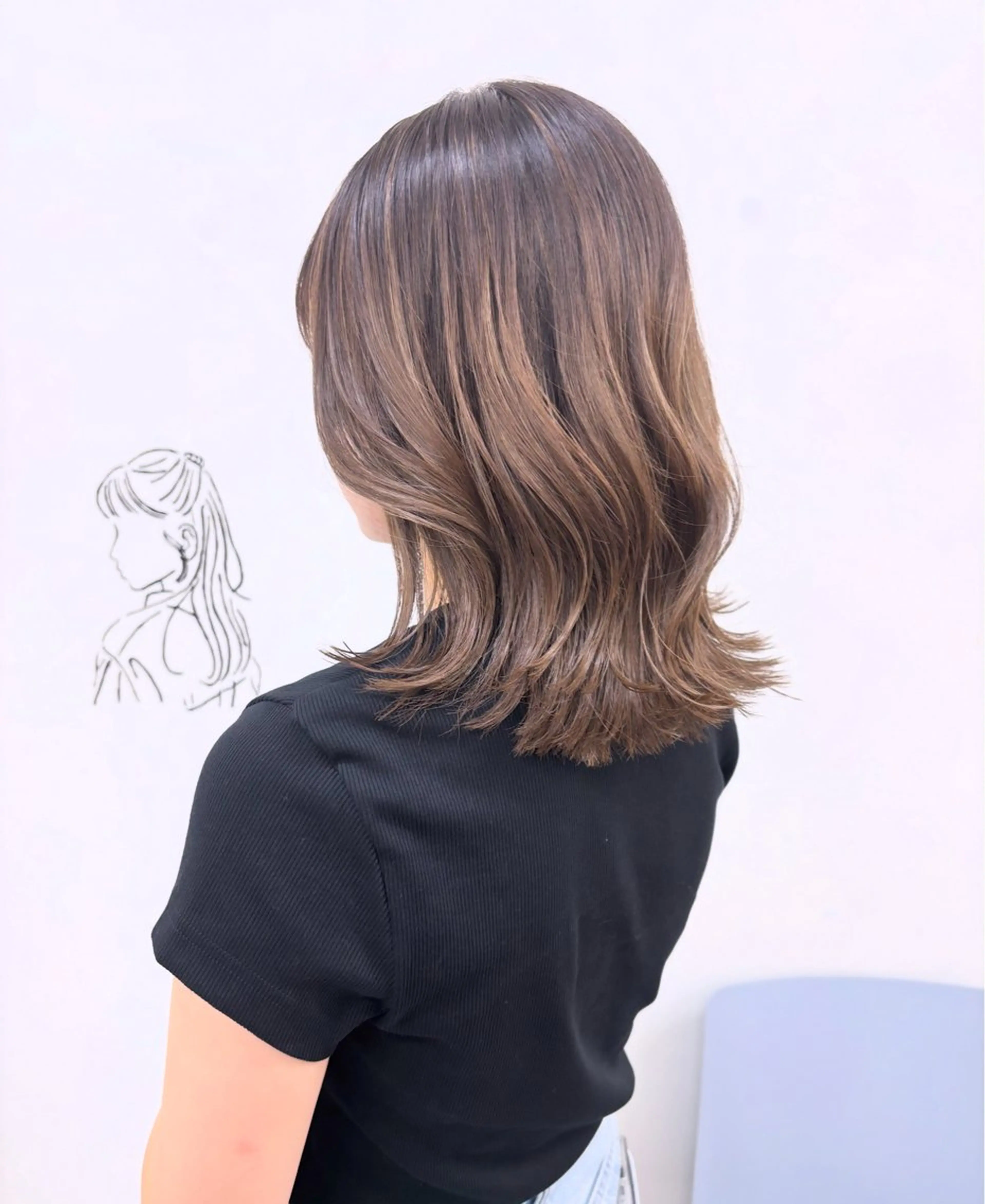 ミディアム カラー カット ヘアカラー トリートメント 似合わせ美髪ヘア✨ 天王寺．阿倍野🌈のヘアスタイル