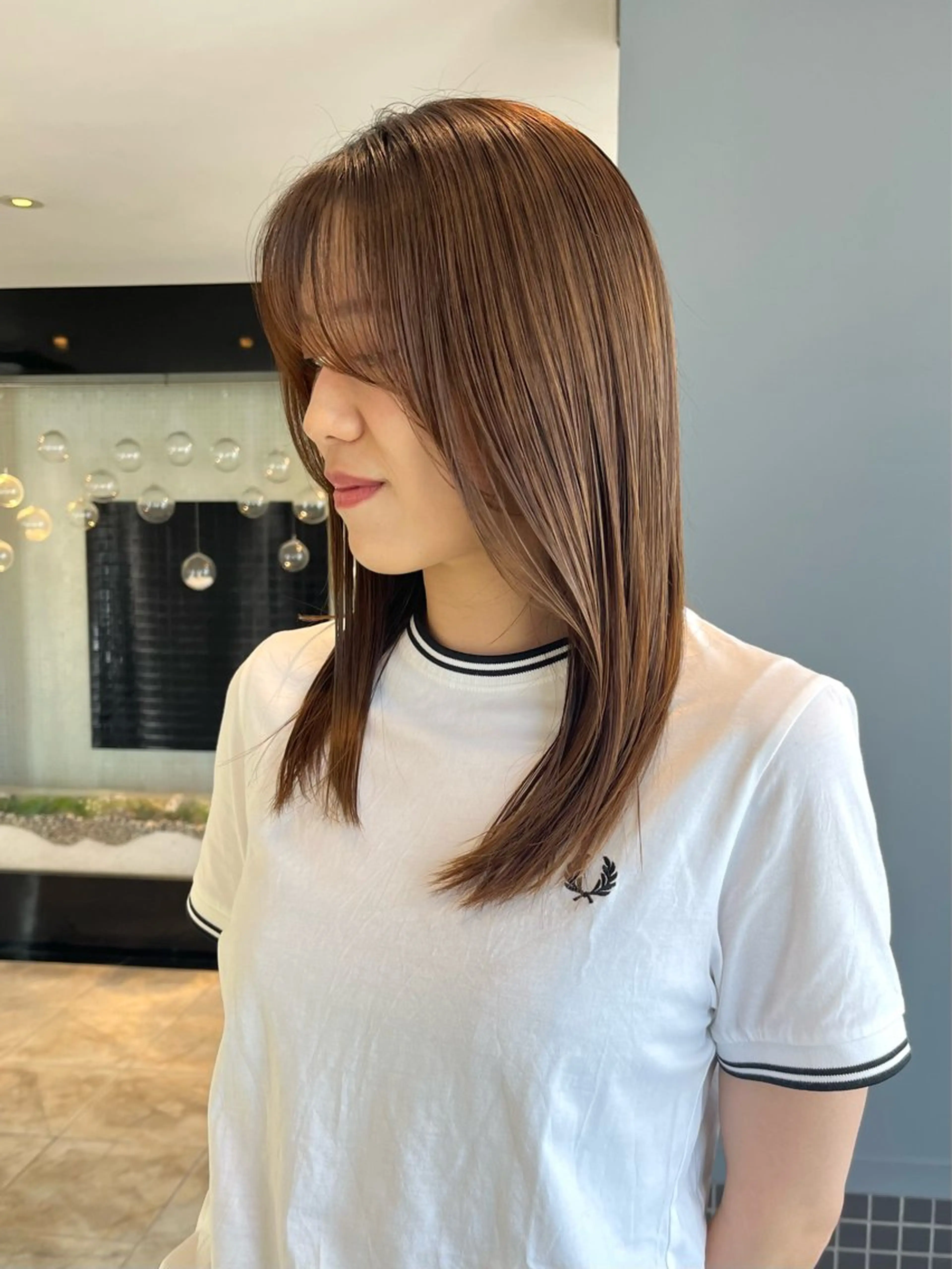 セミロング Agu hair grove 金沢八日市店所属・名竹聖治/透明感 カラー/縮毛矯正のヘアスタイル