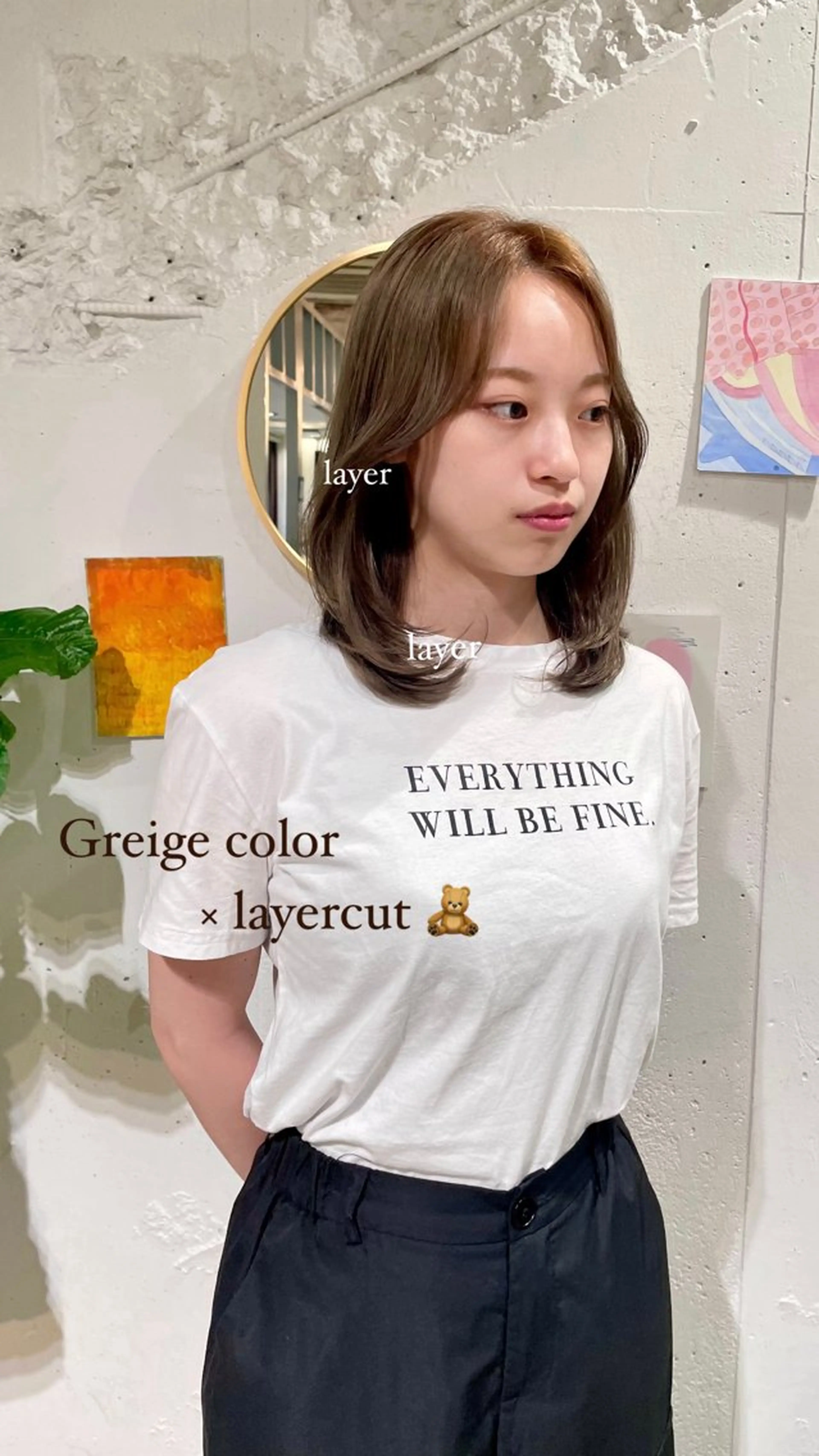 ミディアム ミディアムレイヤー レイヤーカット naho✂︎bob/ layerのヘアスタイル