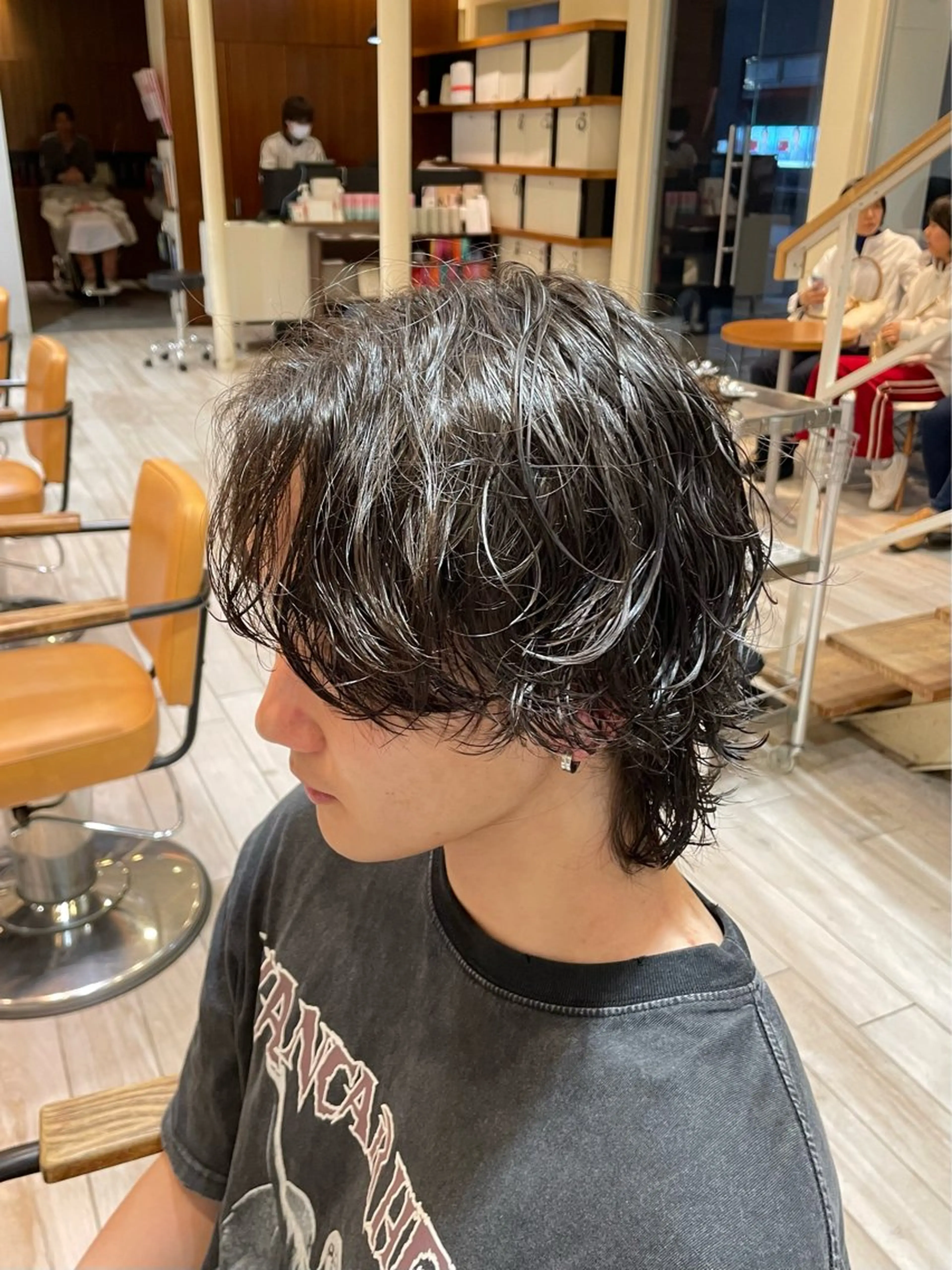 ショート パーマ メンズ メンズウルフカット ウルフカット カット パーマ パーマ/フェード🔥 佐々木波人のヘアスタイル