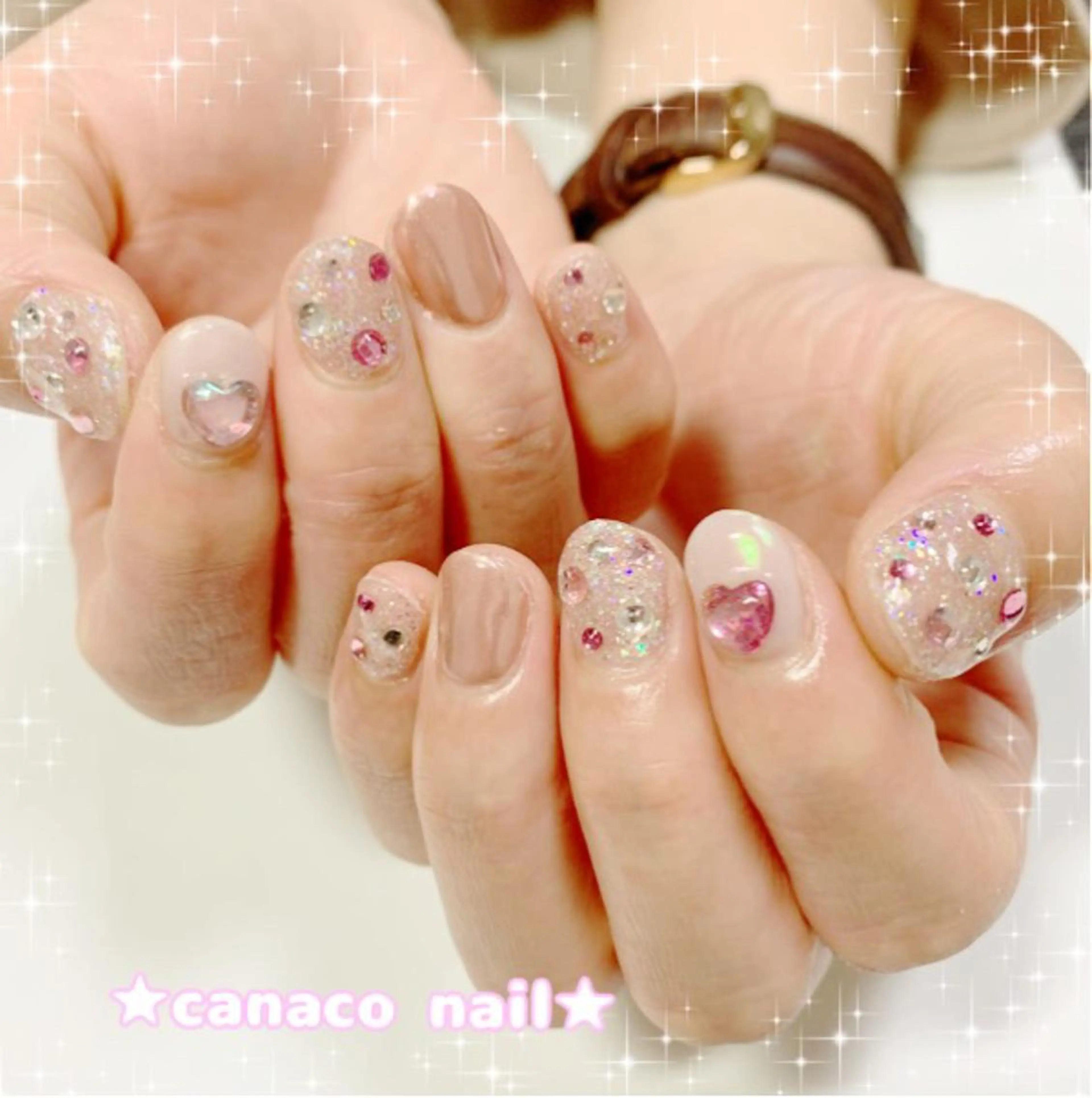 ネイル アートネイル ハート 持ち込み ハンドネイル ハンドケア Felice所属・ベテランネイル cnc  nailのネイルデザイン