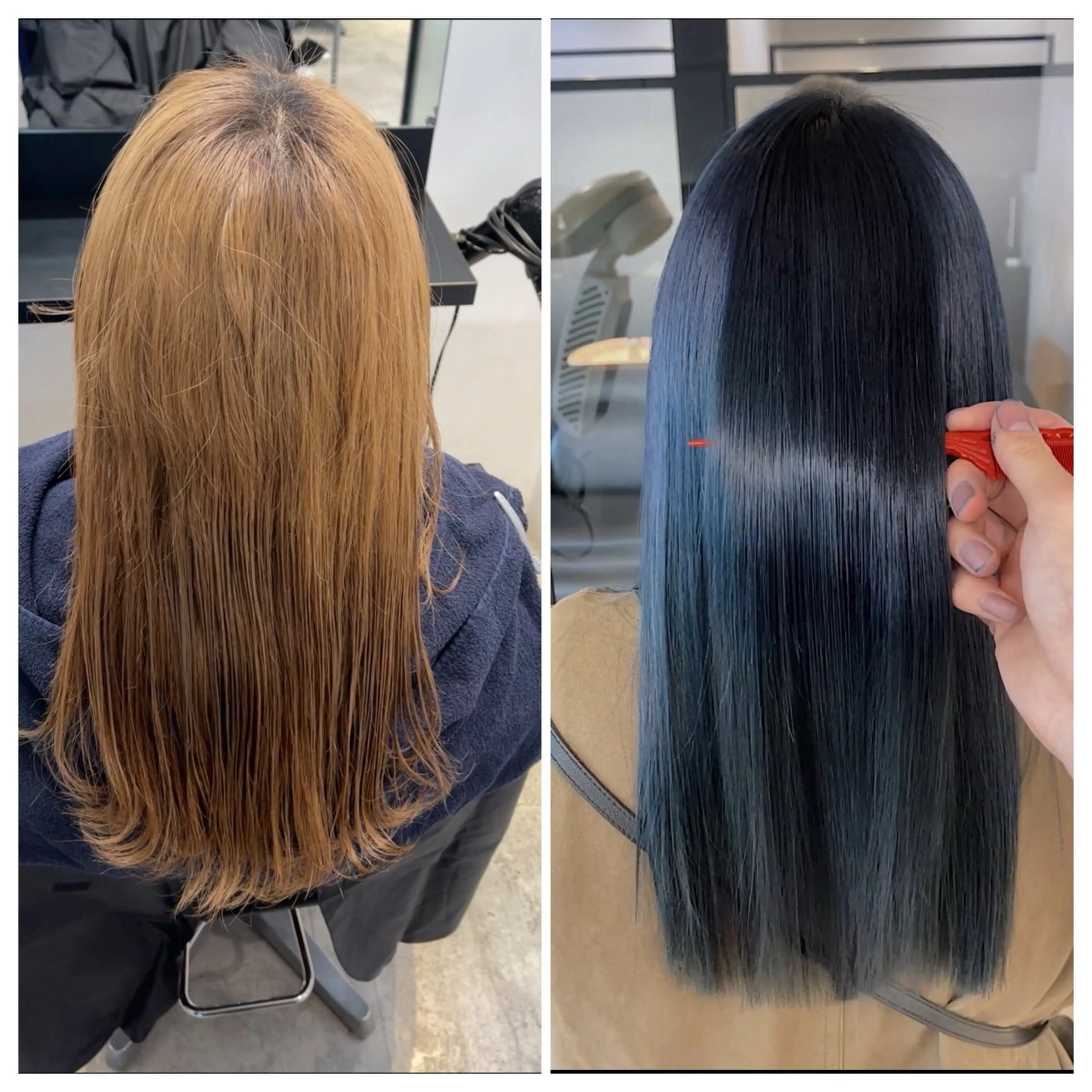 ケアブリーチオンカラー＋ブリーチ縮毛矯正＋ultowaトリートメントの写真