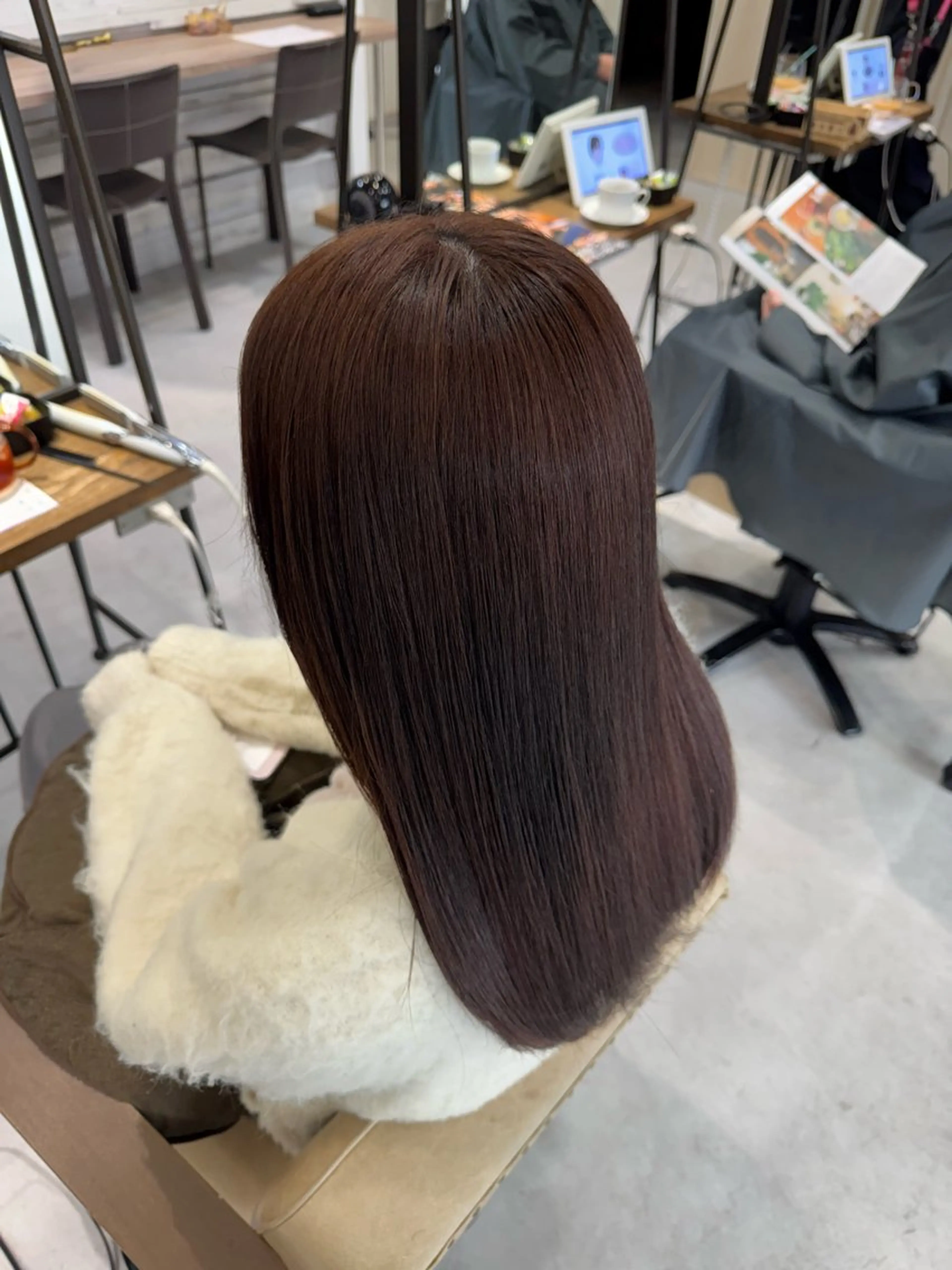 ロング カラー ブラウンカラー ピンクカラー ピンクブラウン Ouka/Wカラー/ 大人艶カラーのヘアスタイル