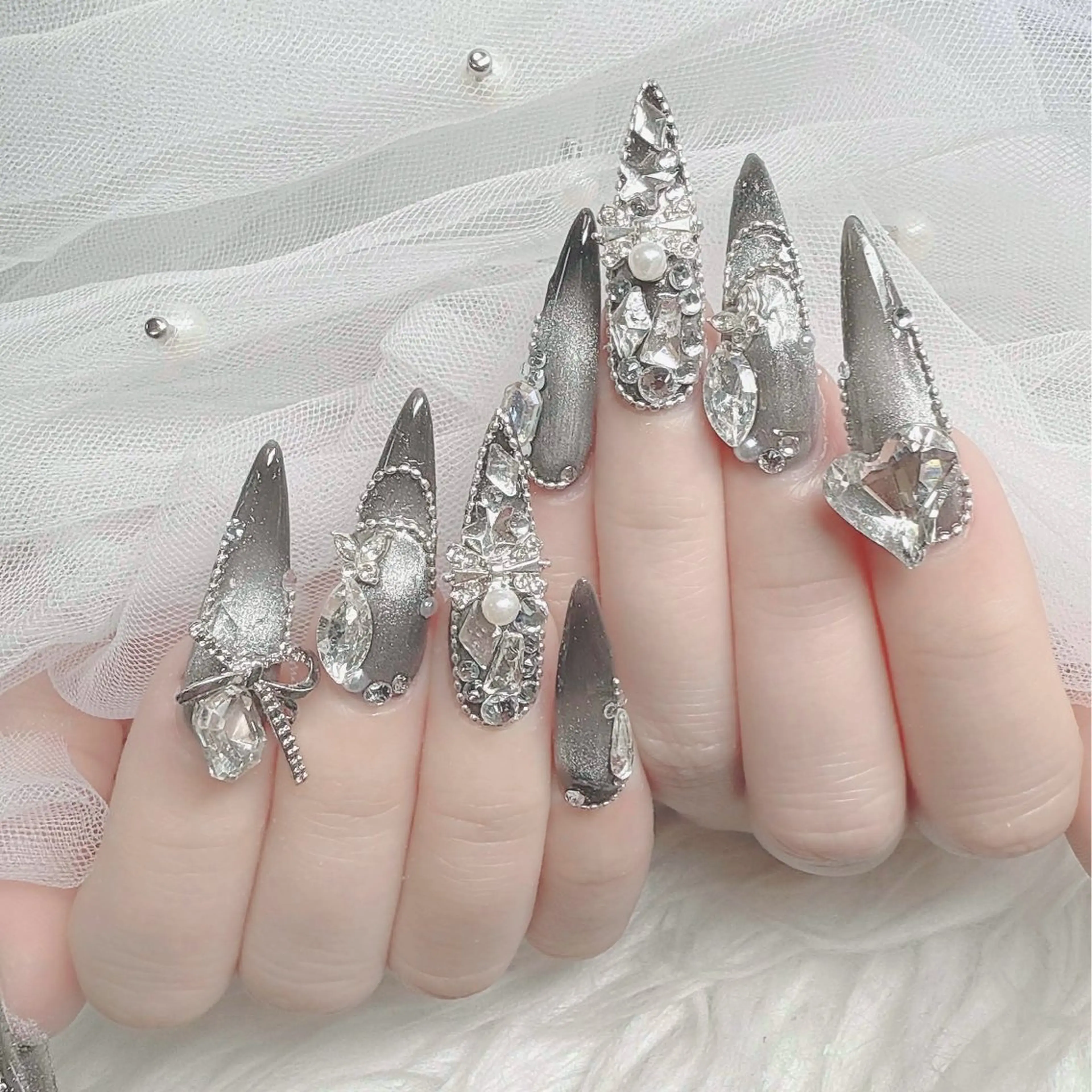 ネイル フットネイル フレンチネイル グラデーション 韓国ネイル ロングネイル ハンドネイル Hani Nail Salonのネイルデザイン