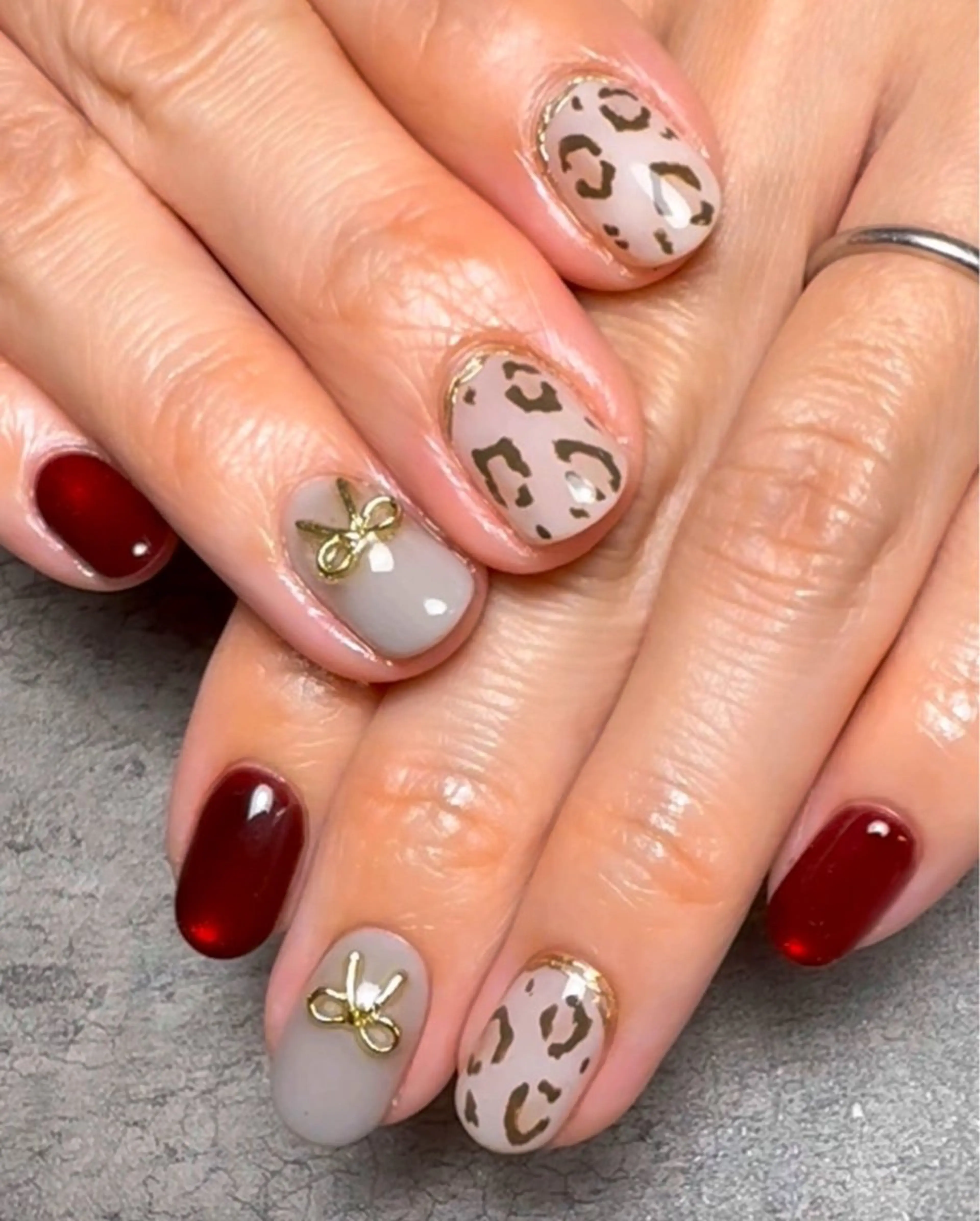 ネイル アニマル柄 冬ネイル ハンドネイル Nail room U-！のネイルデザイン