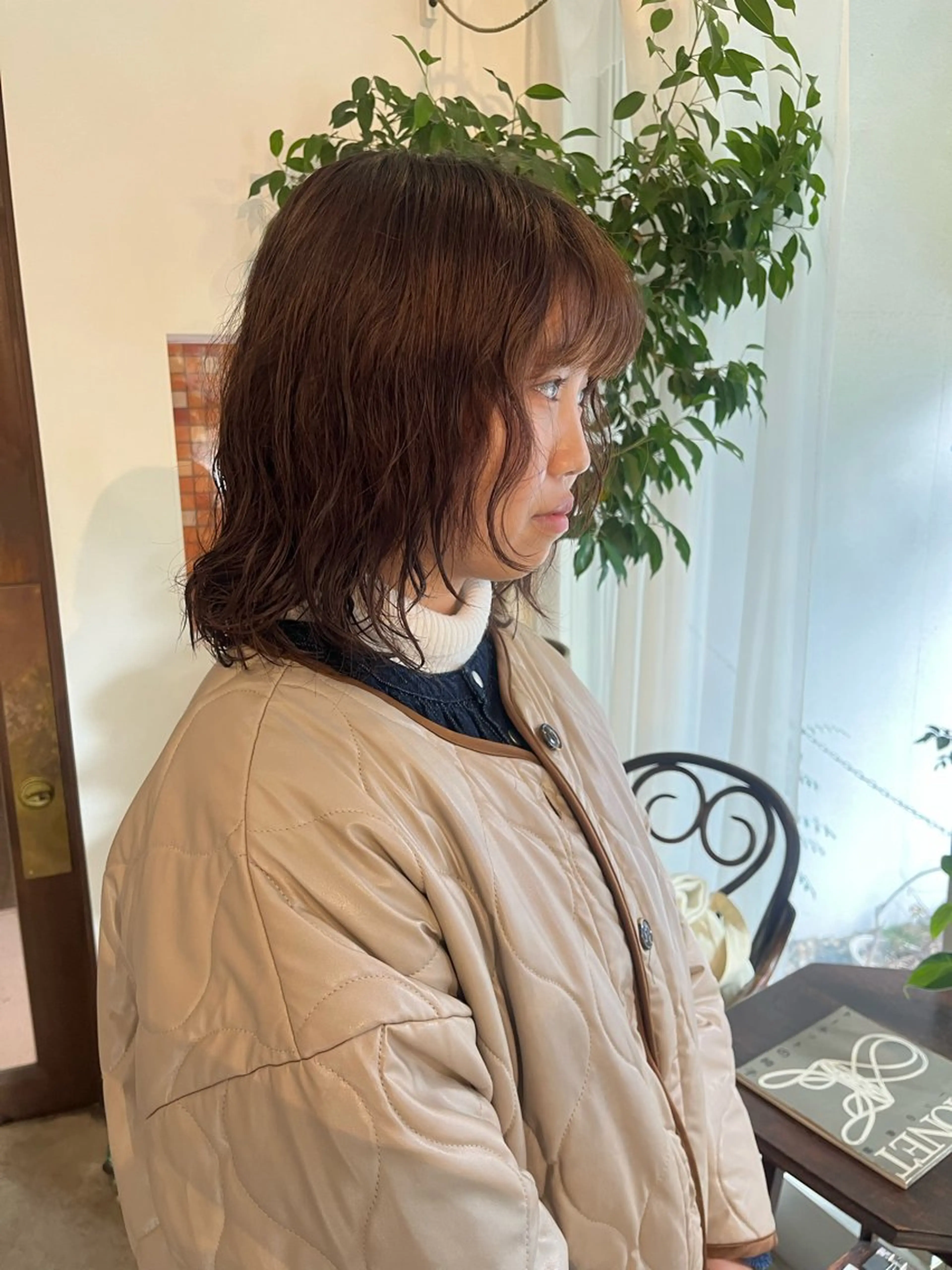 ミディアム パーマ カット パーマ 柴田 さくらのヘアスタイル