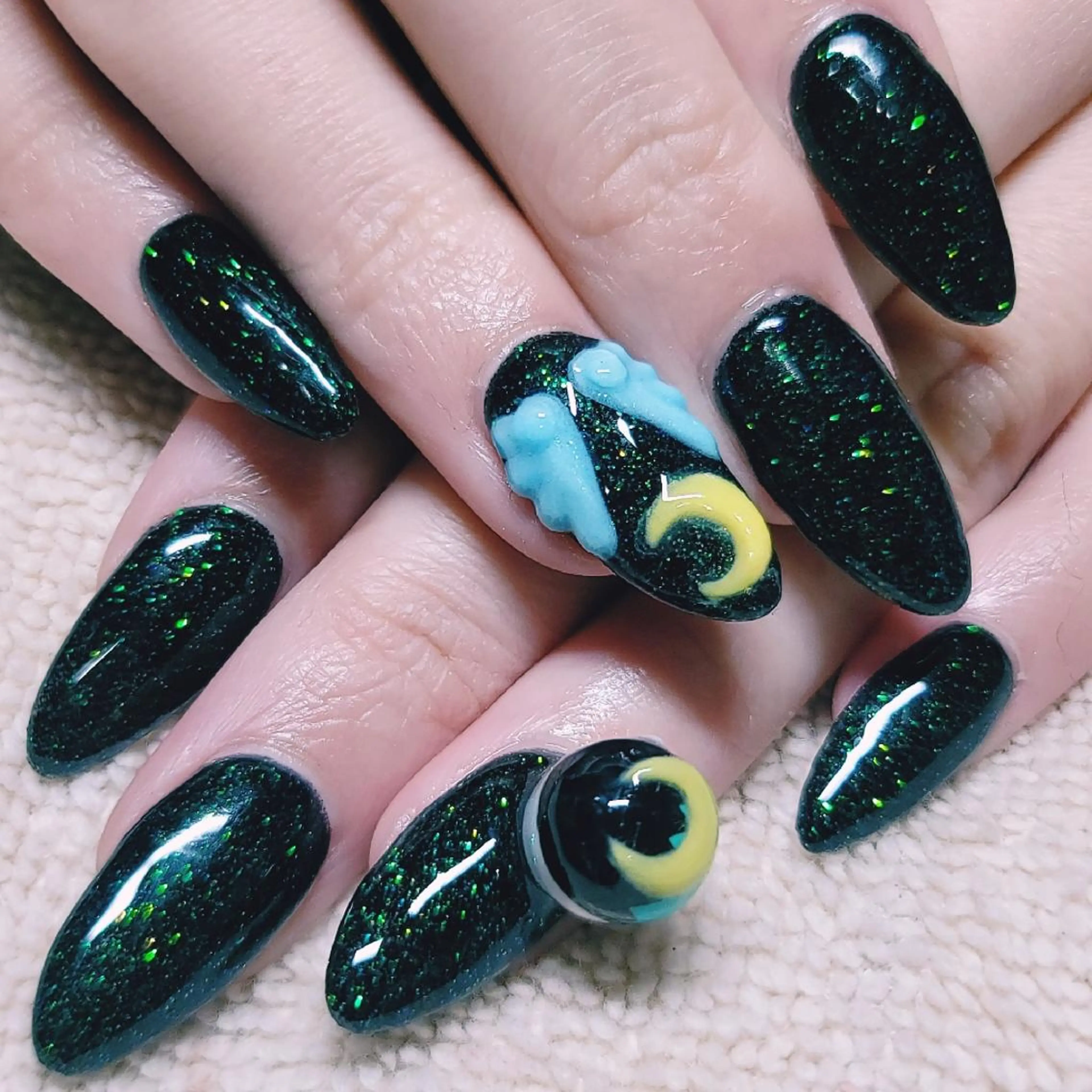 ネイル クリアネイル ラメ(グリッター) ワンカラーネイル ハンドネイル よしだ ひろきのネイルデザイン