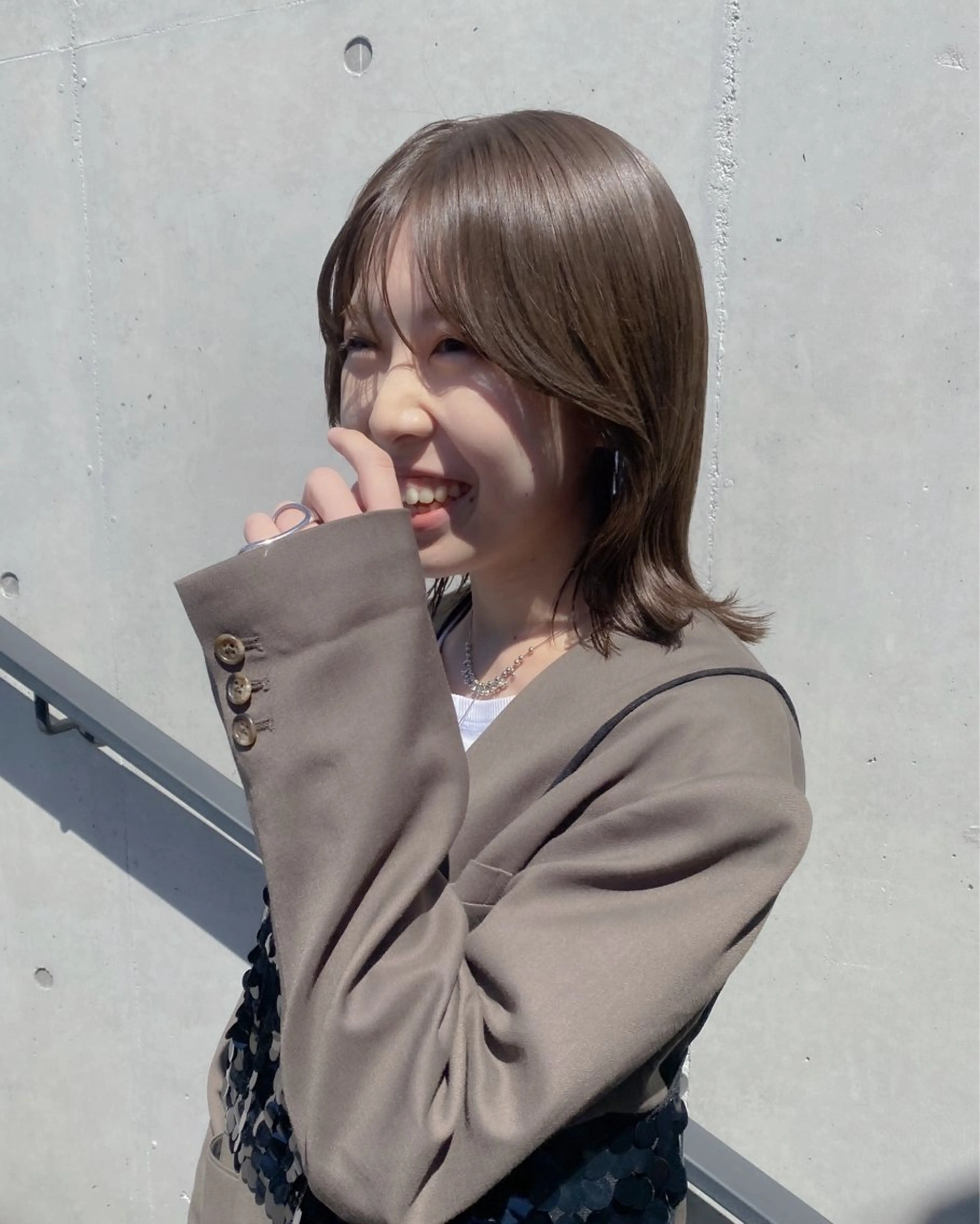 ミディアム カラー ボブ/ミニボブ 透明感カラーkadoのヘアスタイル