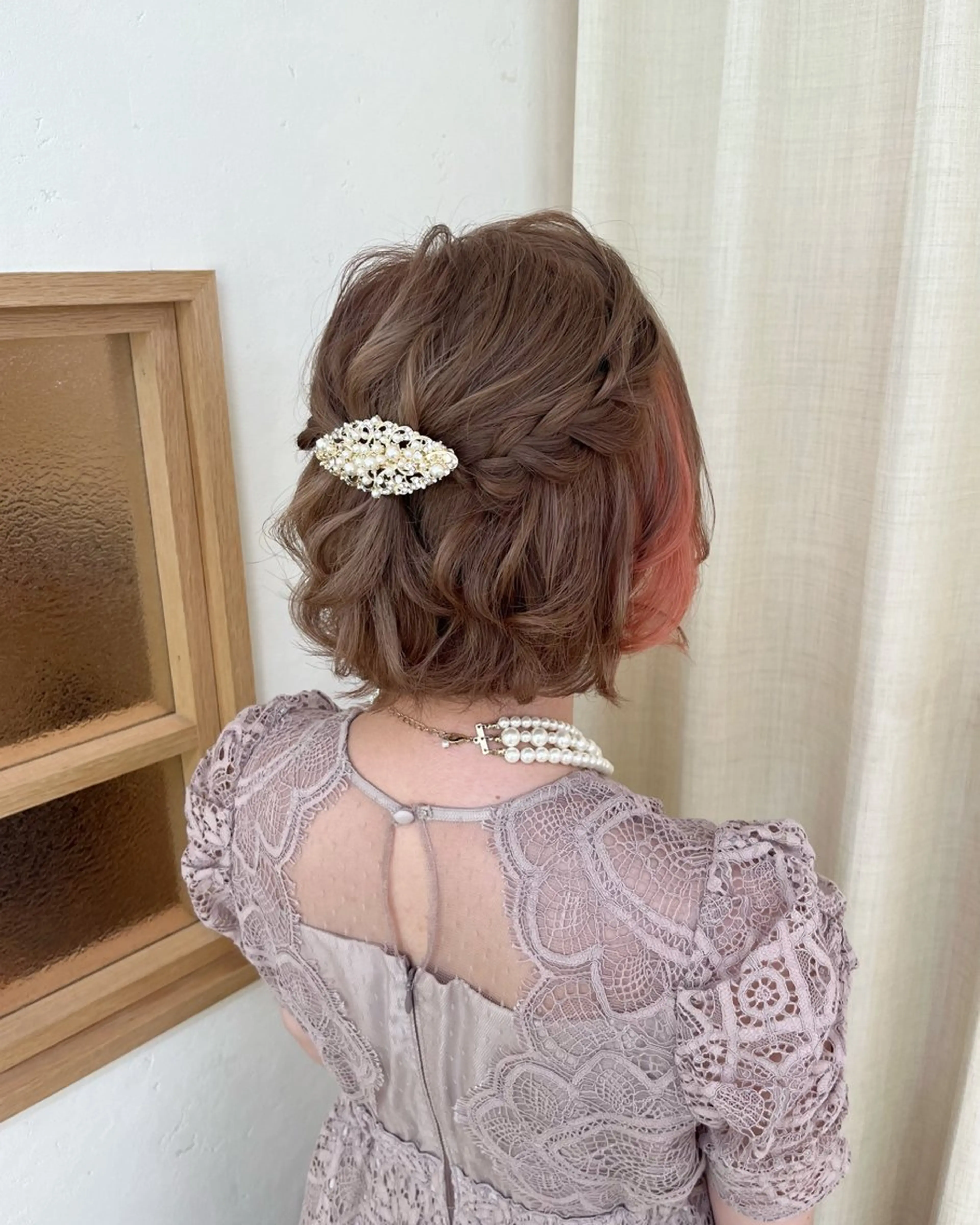 ヘアアレンジ ハーフアップ 結婚式・ブライダル ボブ ヘアセット 参列・イベントヘア♡ ゆいなのヘアスタイル