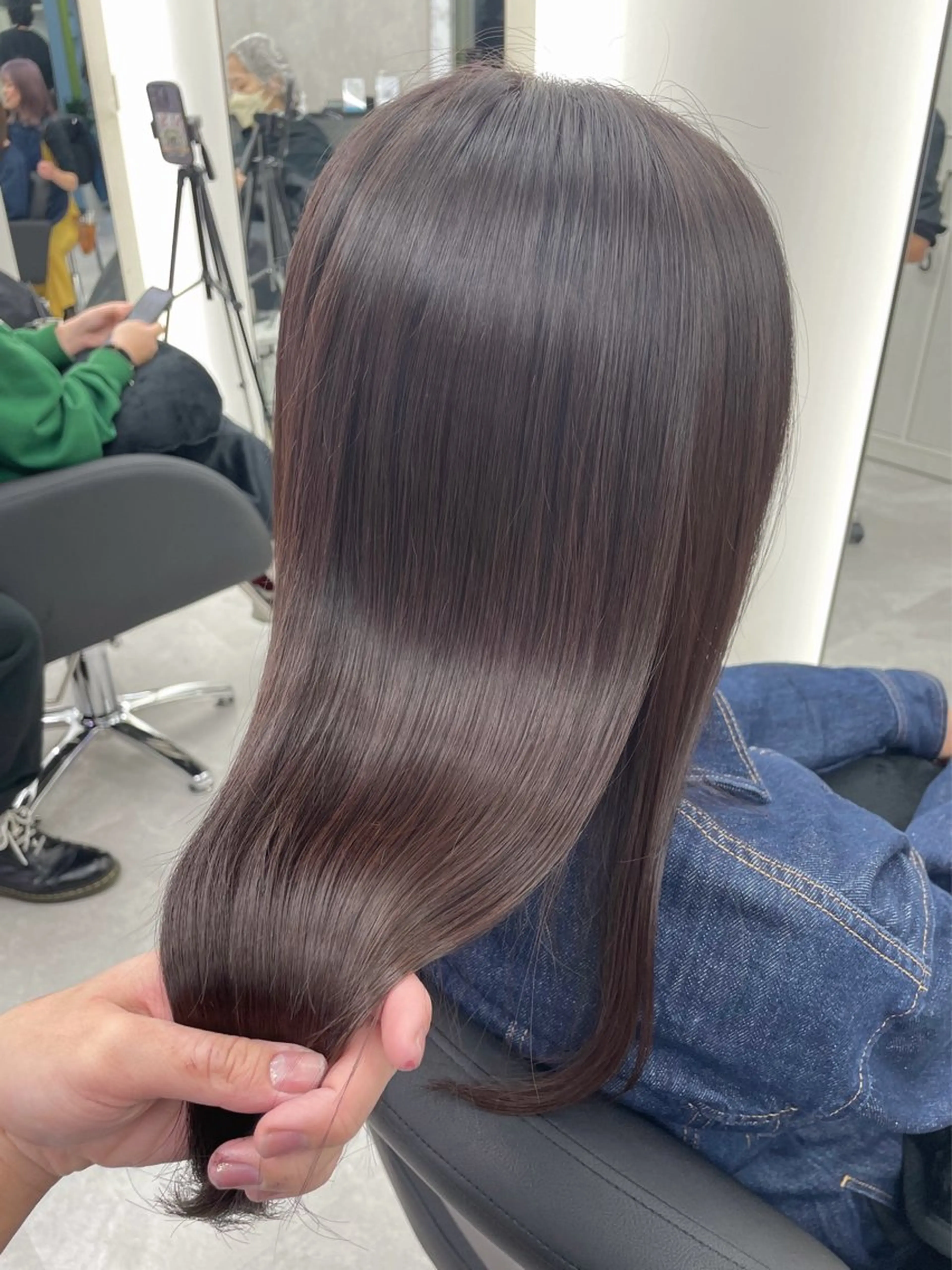 ロング カラー トリートメント 縮毛矯正 トリートメント 心斎橋/ブリーチなし 髪質改善/レイヤーのヘアスタイル