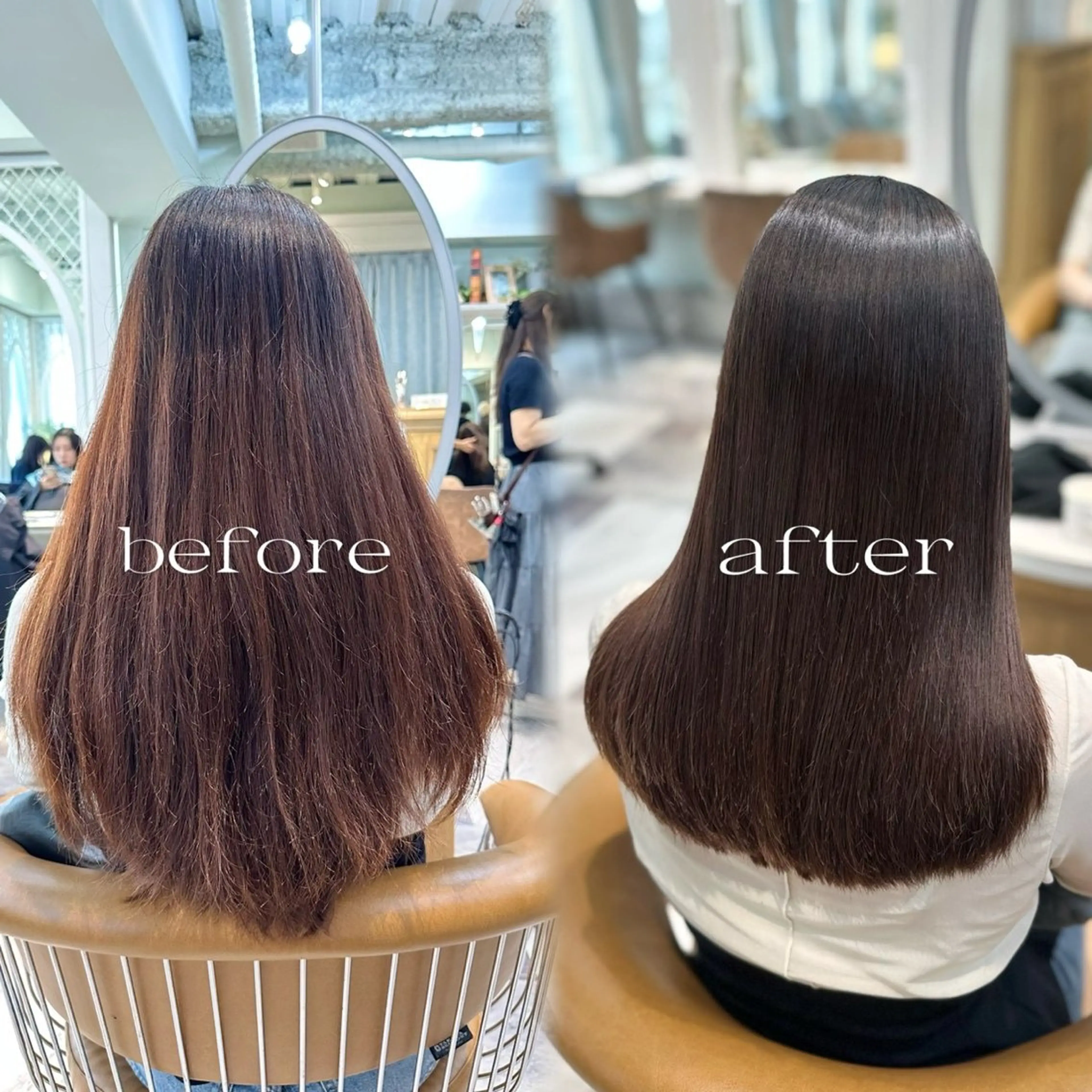 セミロング カラー カット ヘアカラー 縮毛矯正 トリートメント Lond robinのヘアスタイル