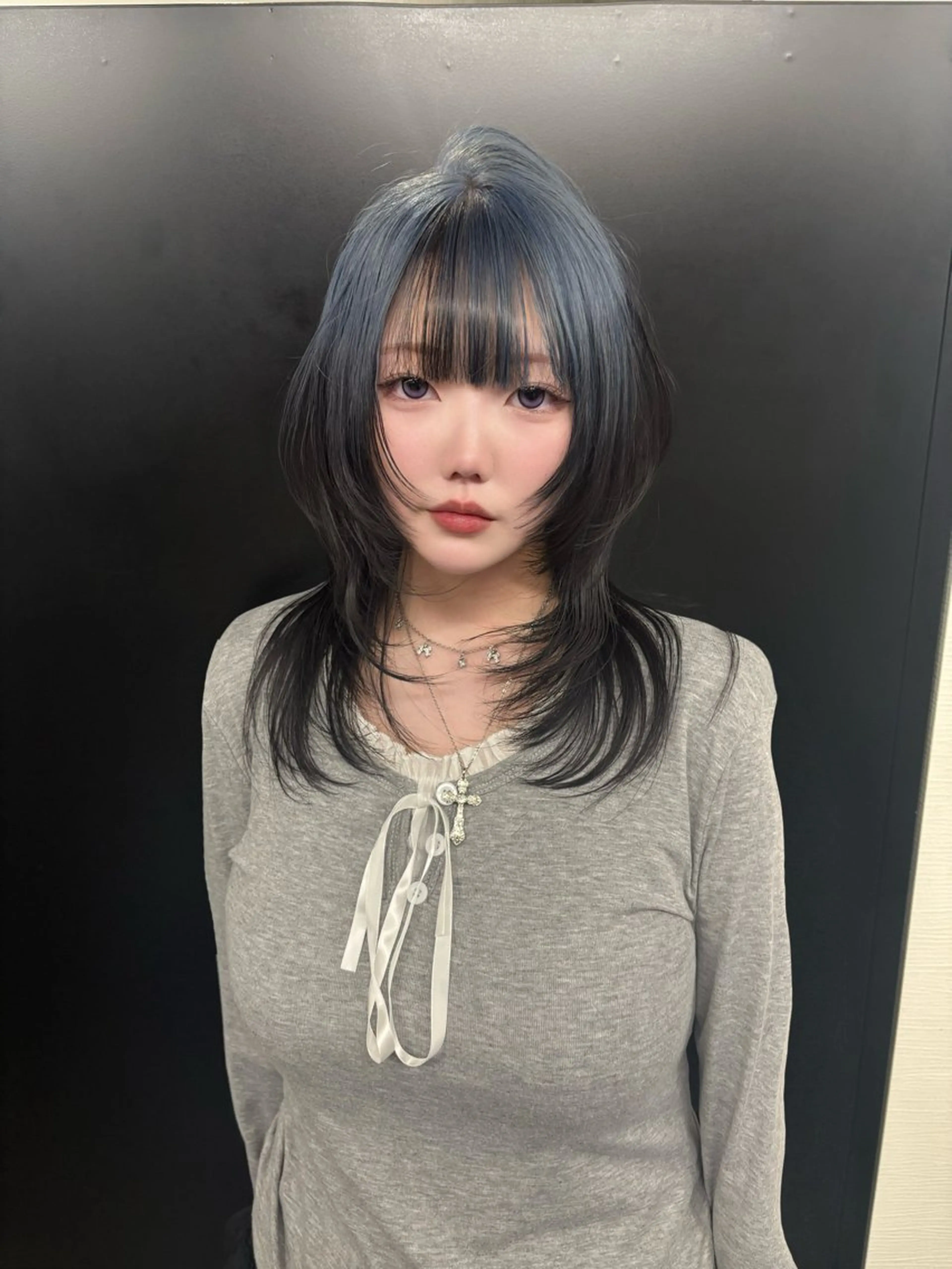 セミロング カラー ブリーチ ケアブリーチ ハイトーンカラー カット ヘアカラー トリートメント jyui/原宿 ハイトーン/デザインのヘアスタイル