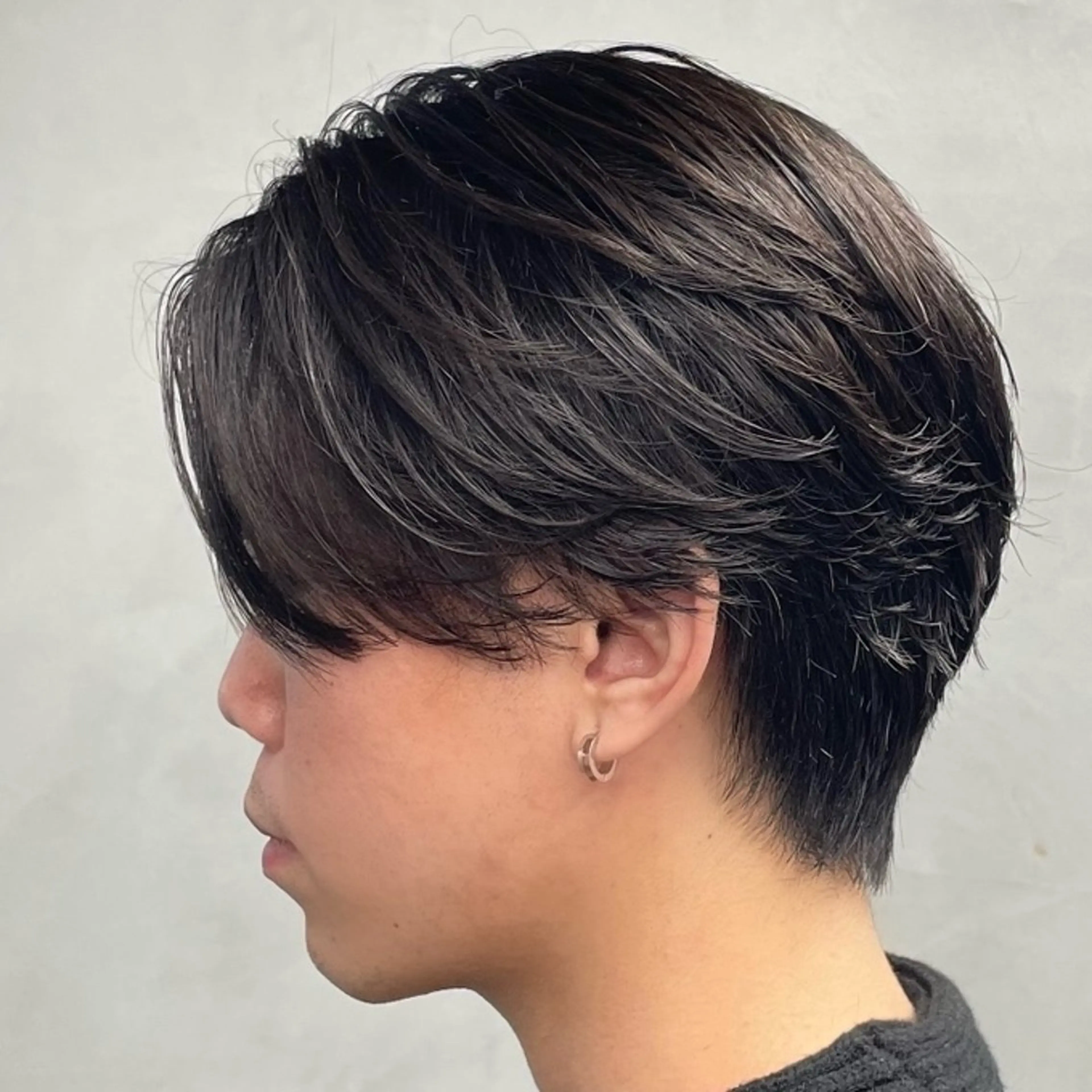 ミディアム パーマ ヘアアレンジ メンズ カット パーマ fifth 石川 凪のヘアスタイル