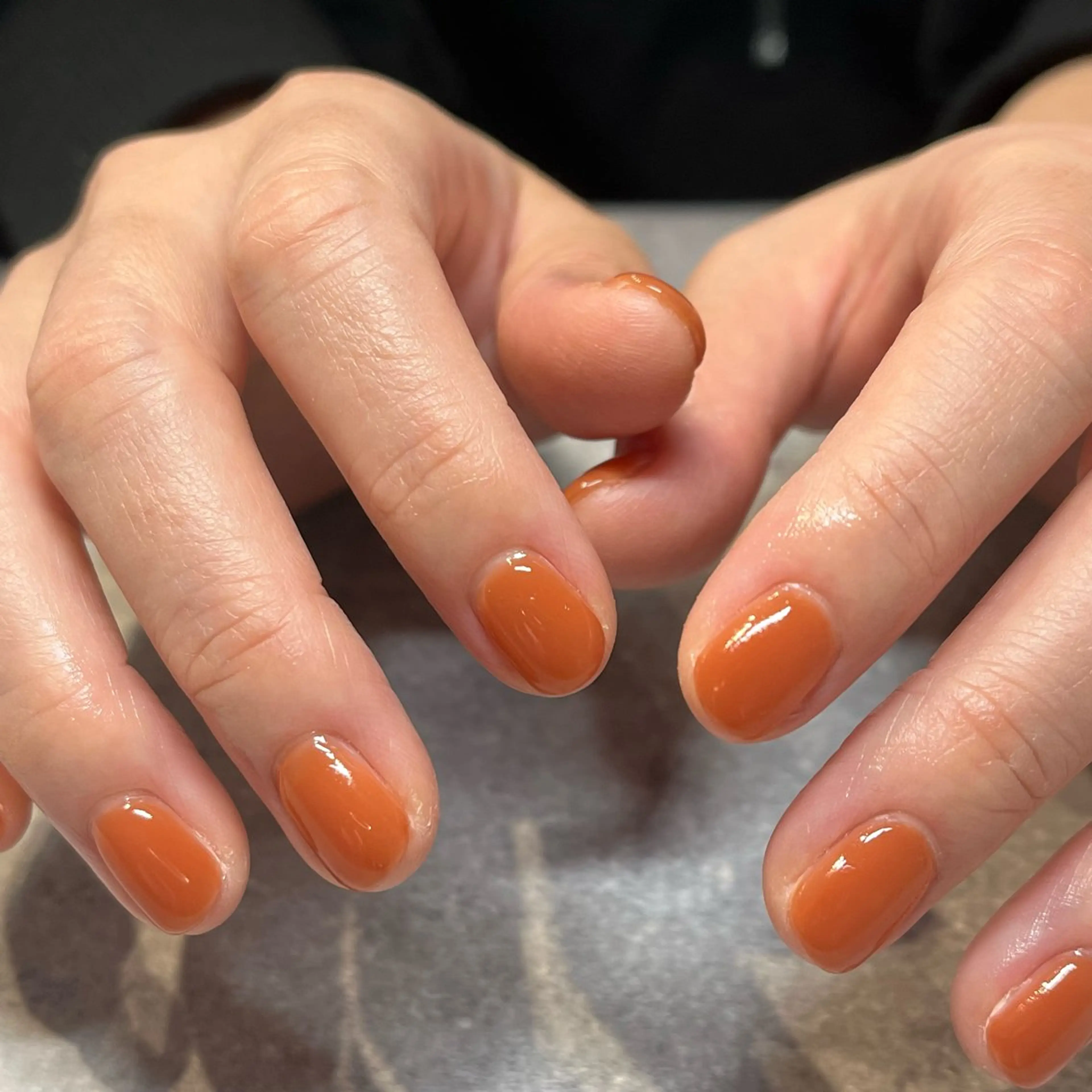 ネイル ラメ(グリッター) オレンジ ハンドネイル nail room Hotori.のネイルデザイン