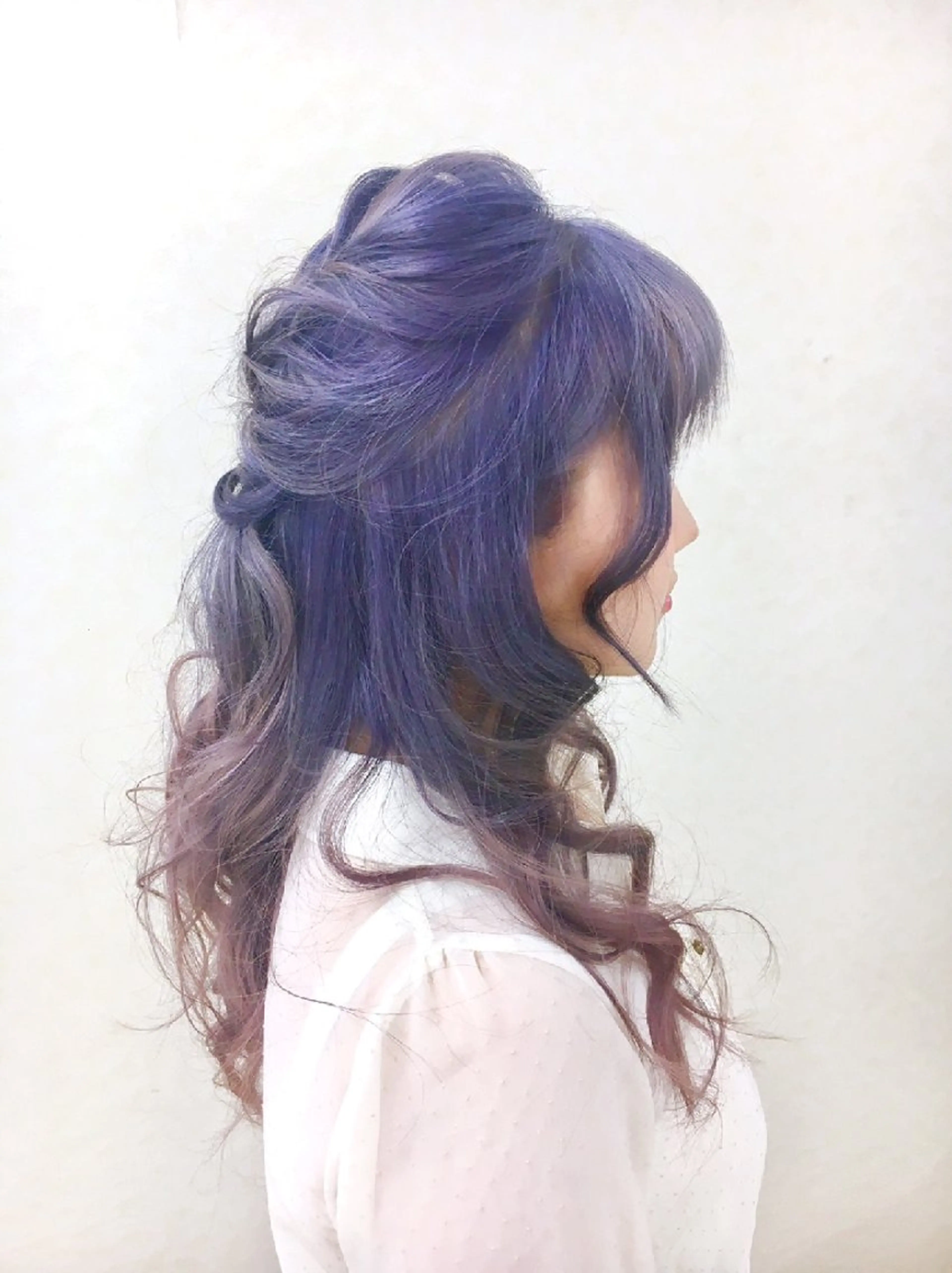 ロング カラー ブルーカラー ブルーパープル ダブルカラー パープルカラー カット ヘアカラー トリートメント 小林暢🌟Orque 髪質改善サロン🌙のヘアスタイル