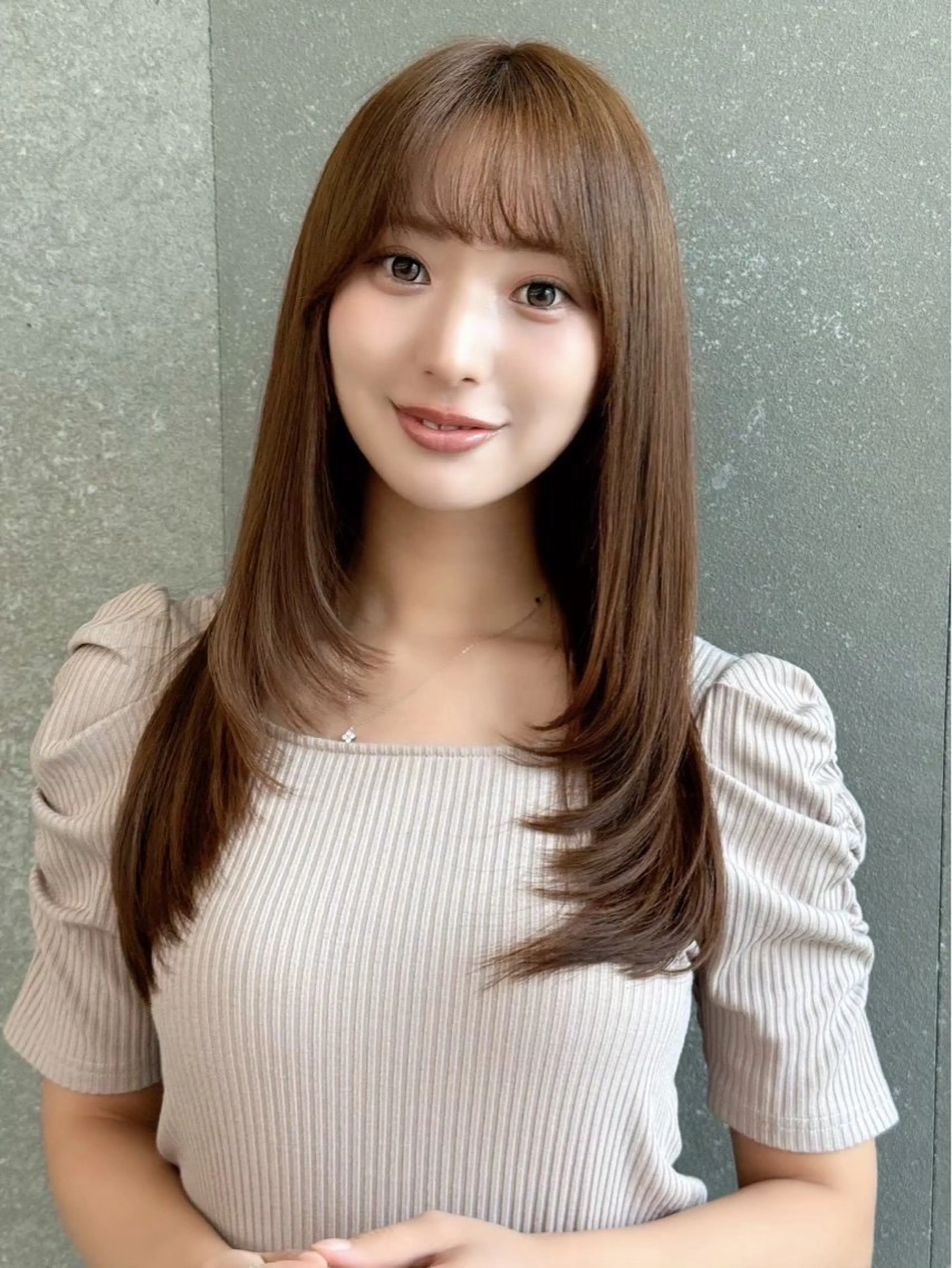 セミロング 韓国風ヘア レイヤーカット カット ヘアカラー トリートメント ボブ/ショート/艶髪 カラー/TOSHIのヘアスタイル