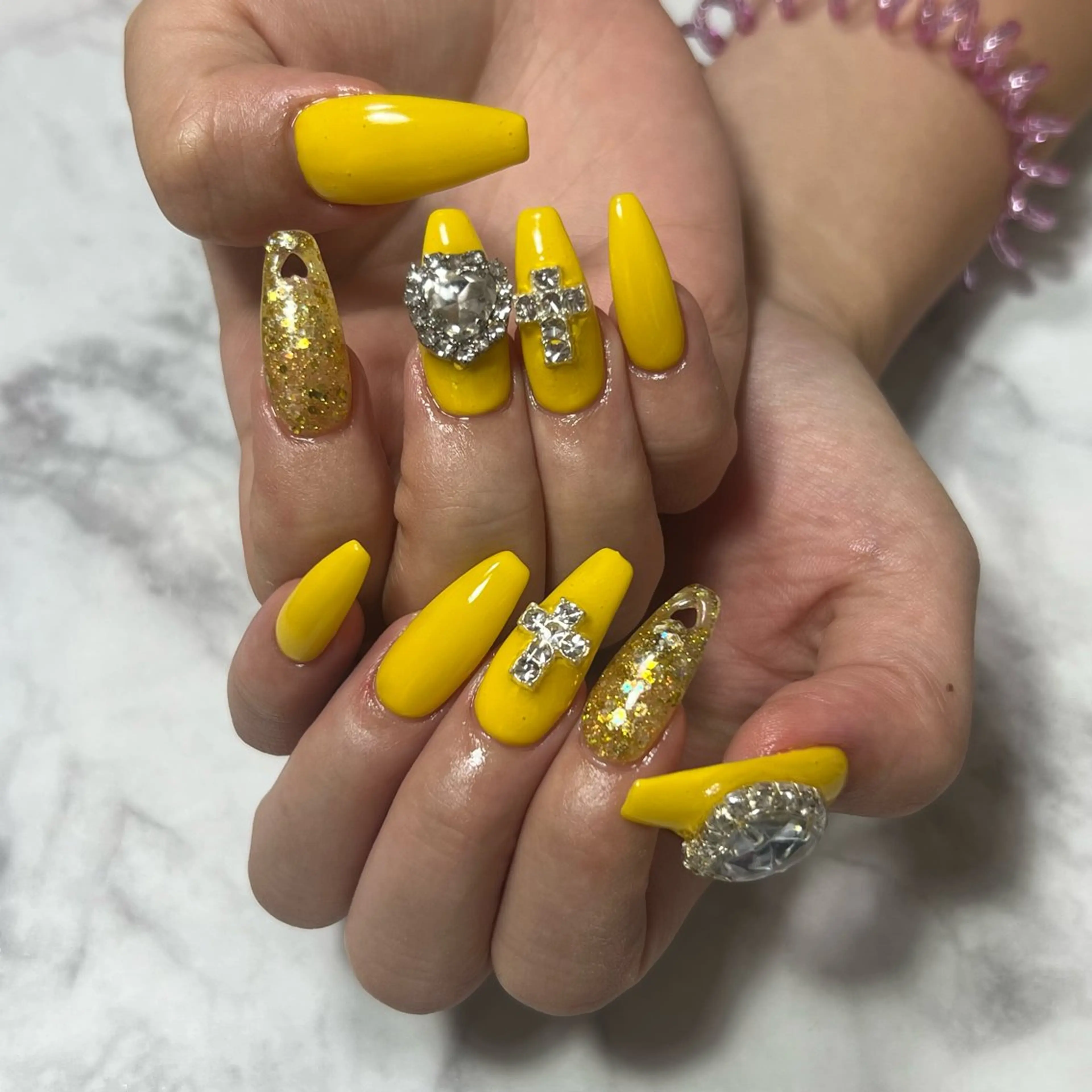 ネイル ハート ラメ(グリッター) ネイルチップ ハンドネイル nail salon Bayのネイルデザイン