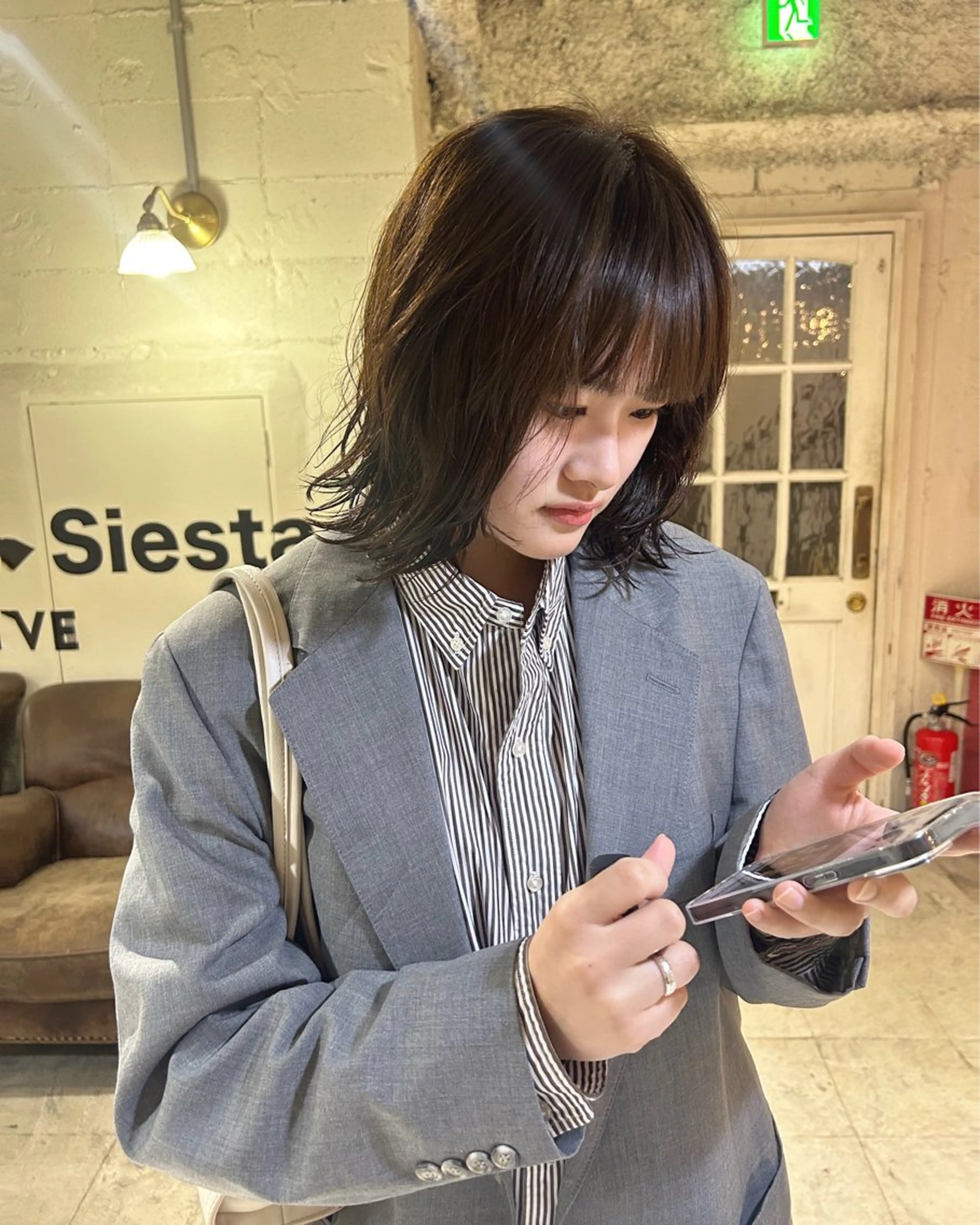 ミディアム カラー ヘアカラー トリートメント ハイトーン×ボブ / Reika☁️ིྀのヘアスタイル