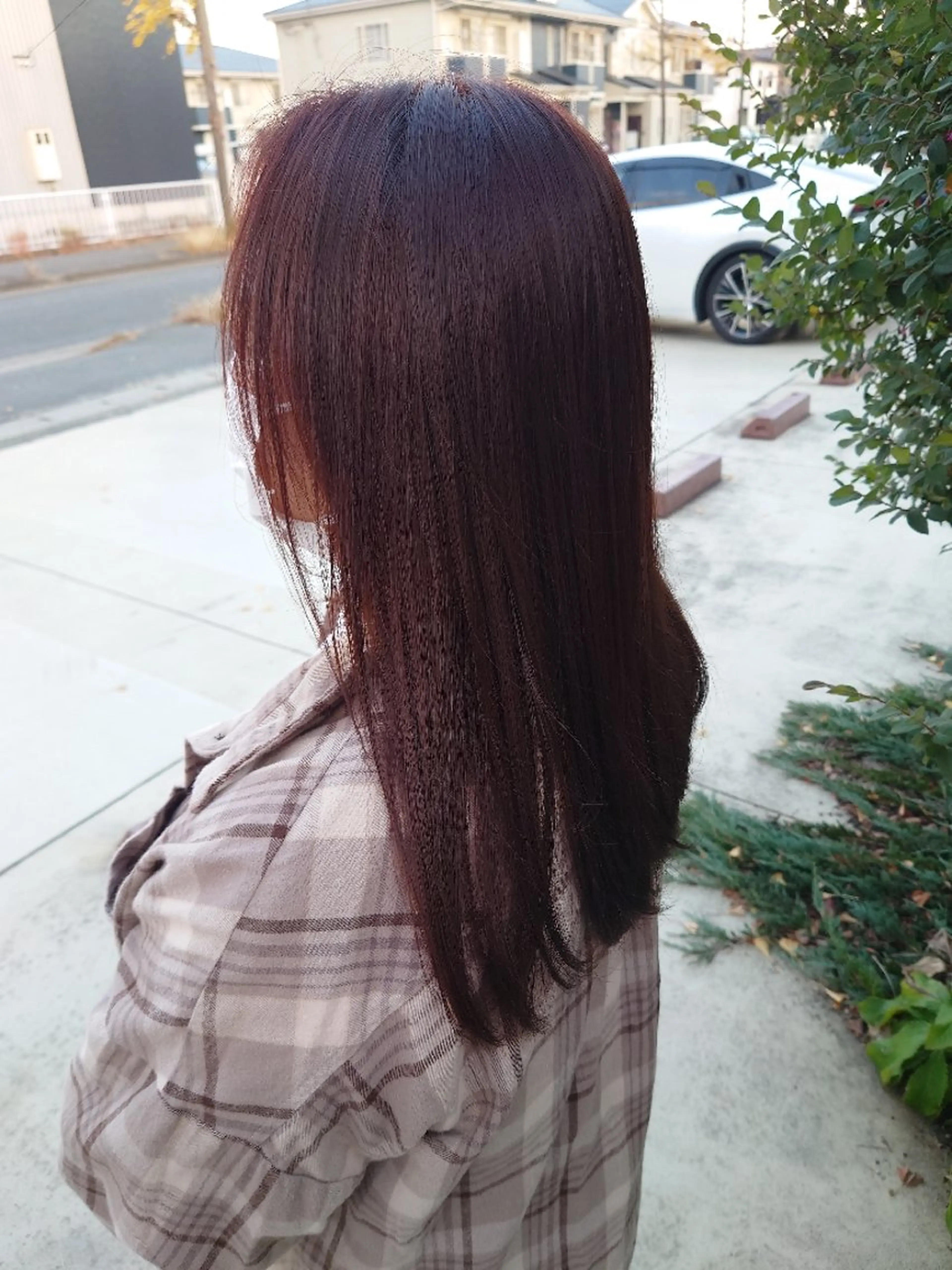 カラー オレンジ ピンクカラー ヘアカラー トリートメント 藤田 和花のヘアスタイル