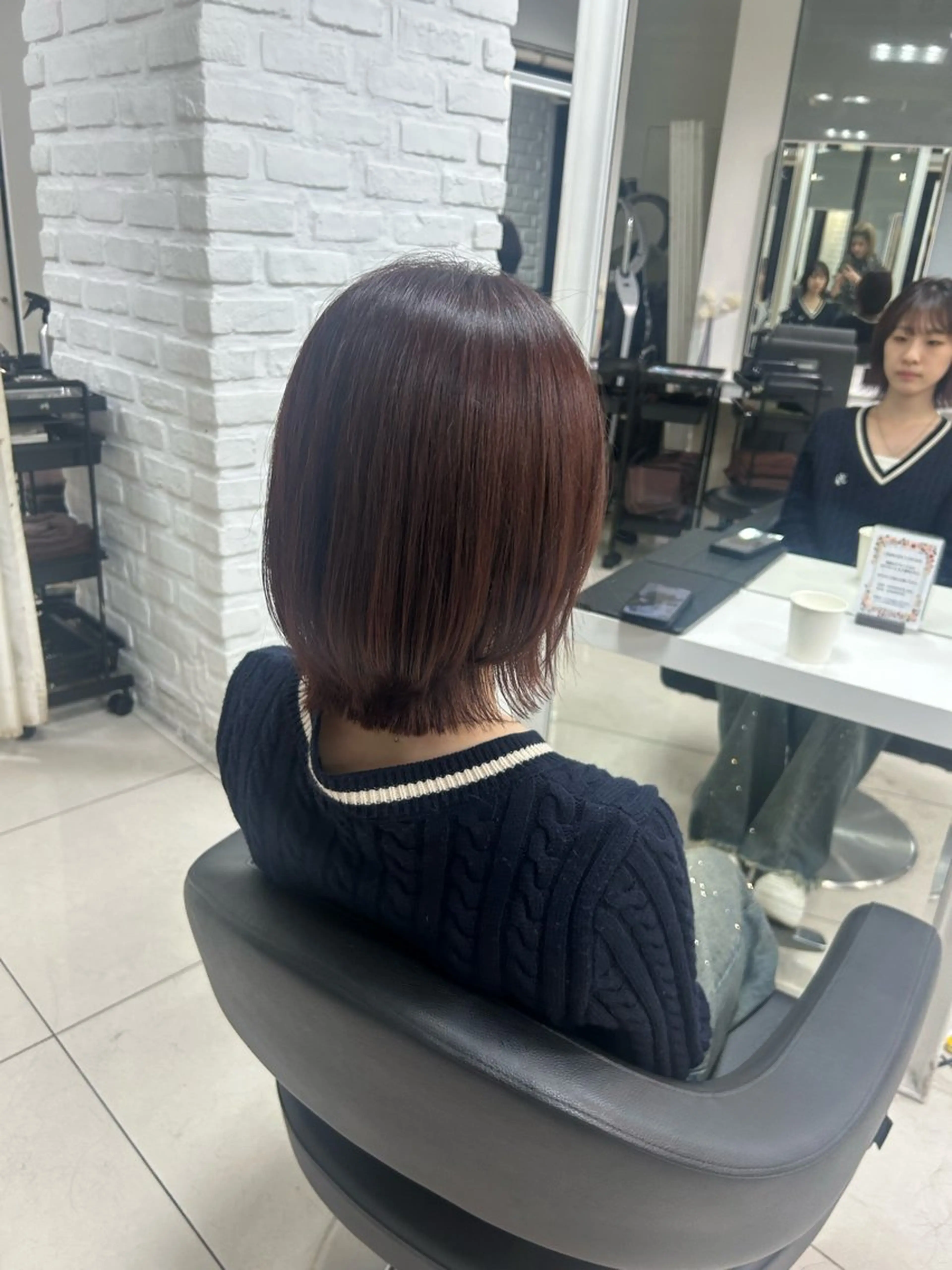 ミディアム ボブレイヤー ボブ レイヤーカット 【縮毛矯正/レディー スカット】美涼🎀のヘアスタイル