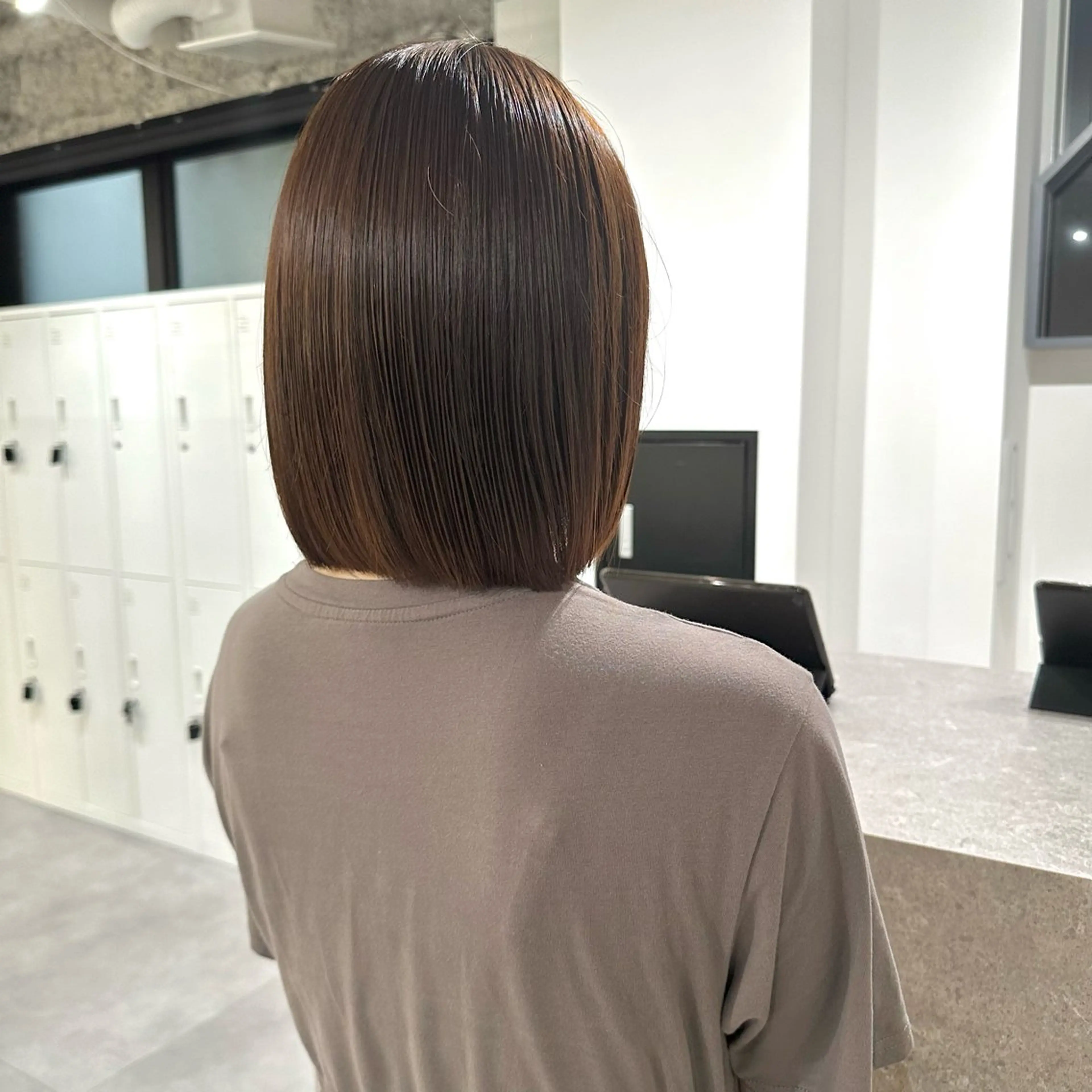 ミディアム 縮毛矯正 トリートメント アンニュイヘア/ 顔周りカット/眞弓萌のヘアスタイル