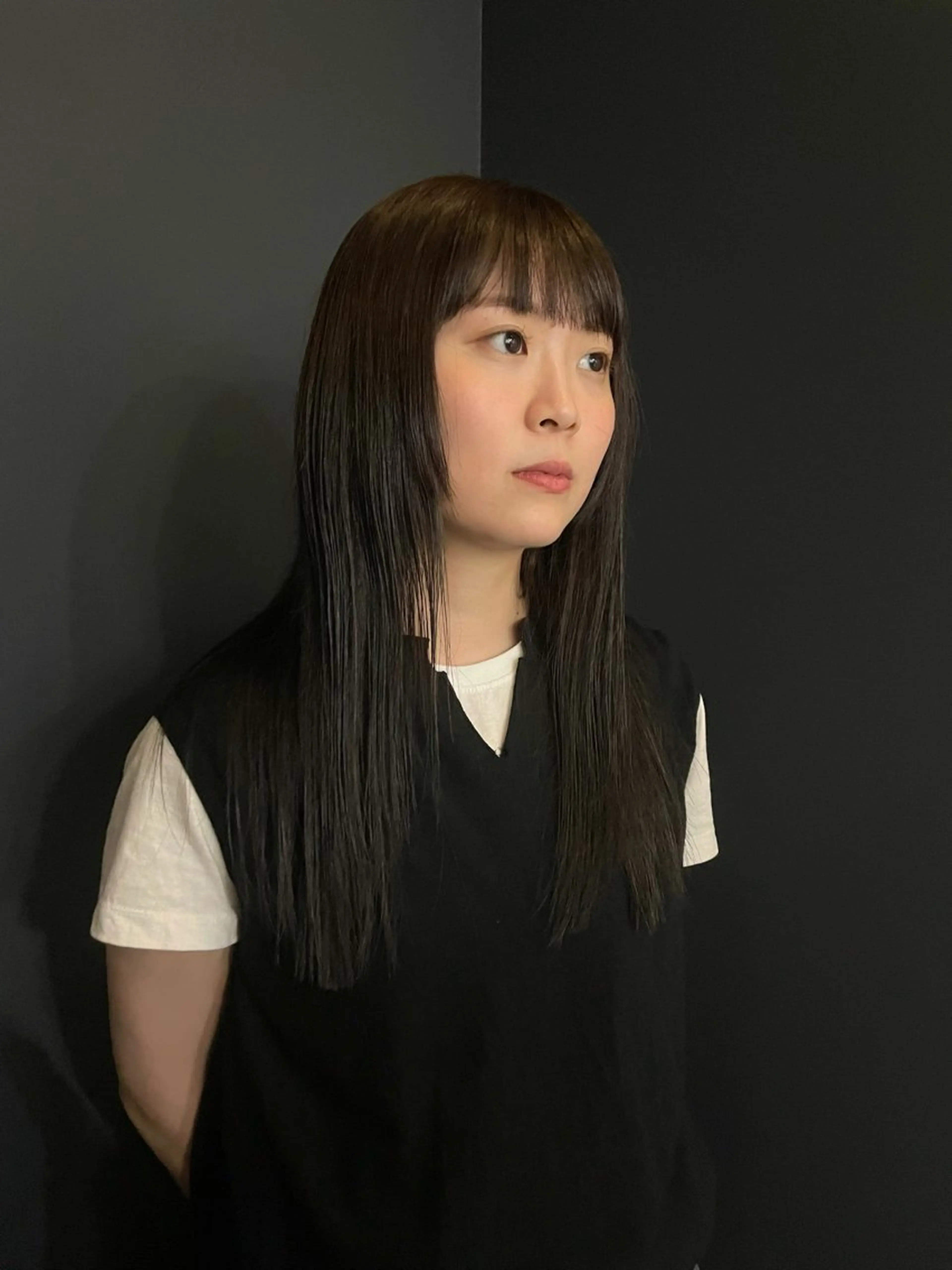 セミロング カラー ブラウンカラー 顔周りカット トリートメント men'scut募集 /艶カラー/上杉健太のヘアスタイル