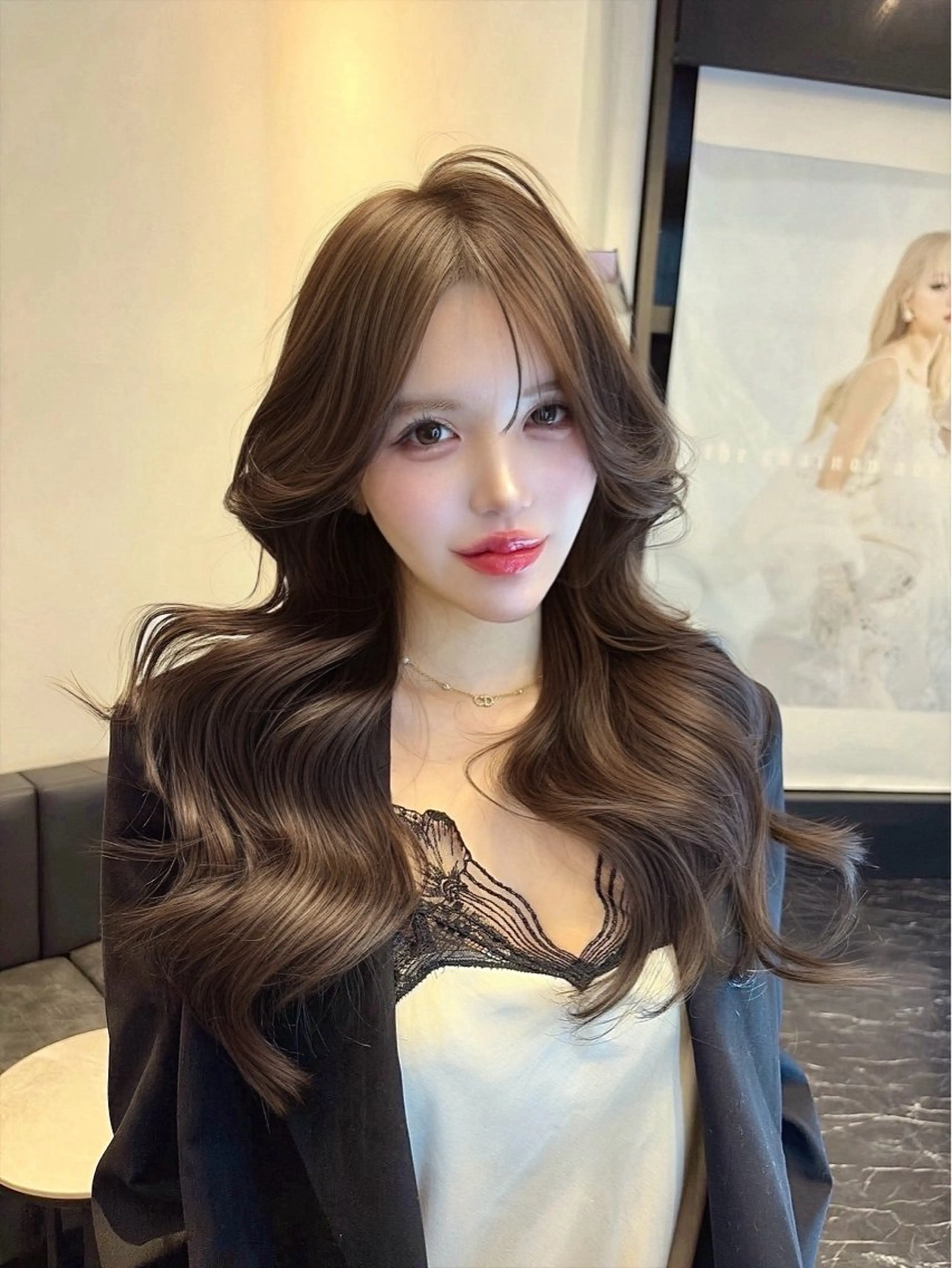 ロング カット ヘアカラー トリートメント 海野翔吾🇨🇳 ワンホンレイヤーのヘアスタイル