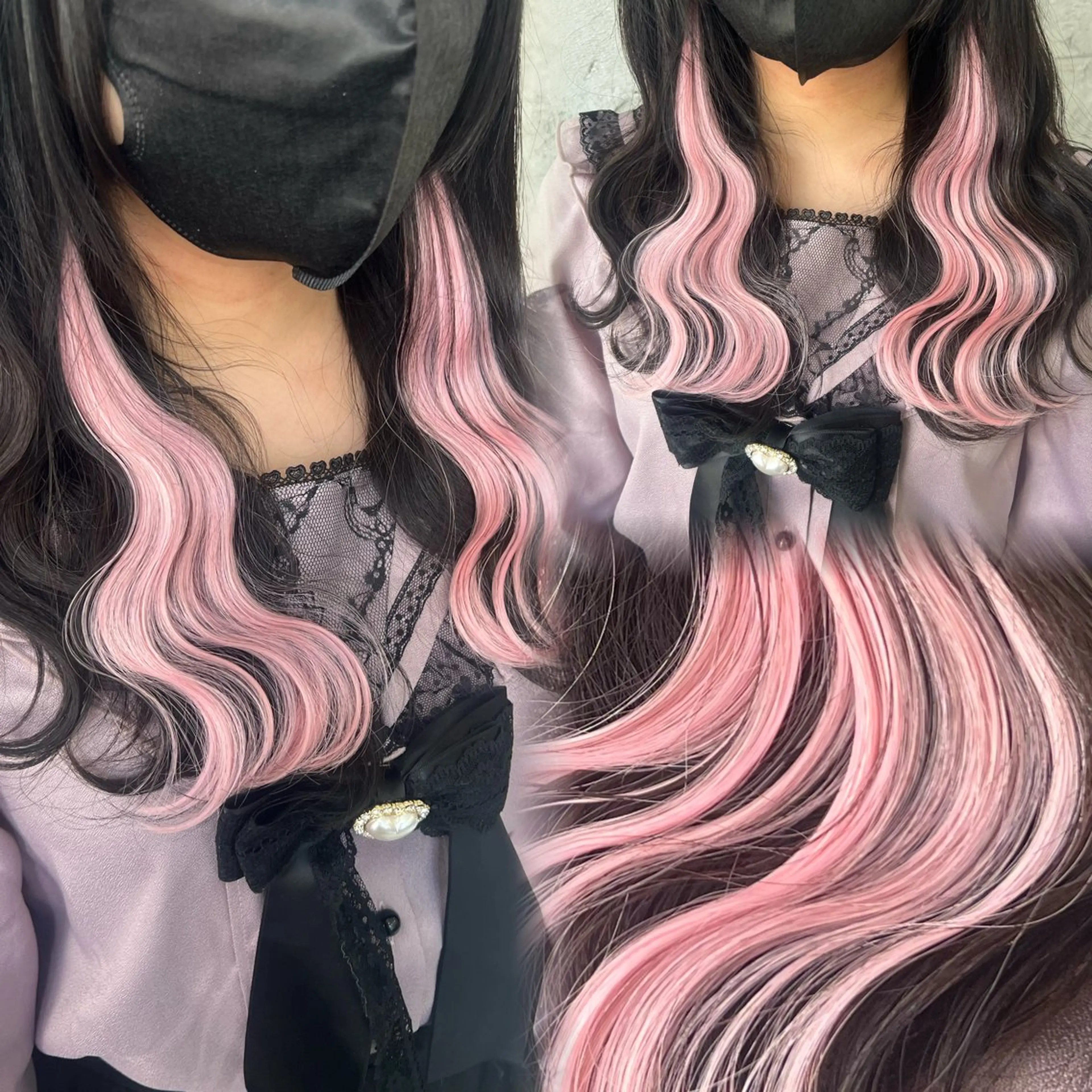 セミロング エクステ エクステ＆艶カラー 🎀YURINA🎀のヘアスタイル