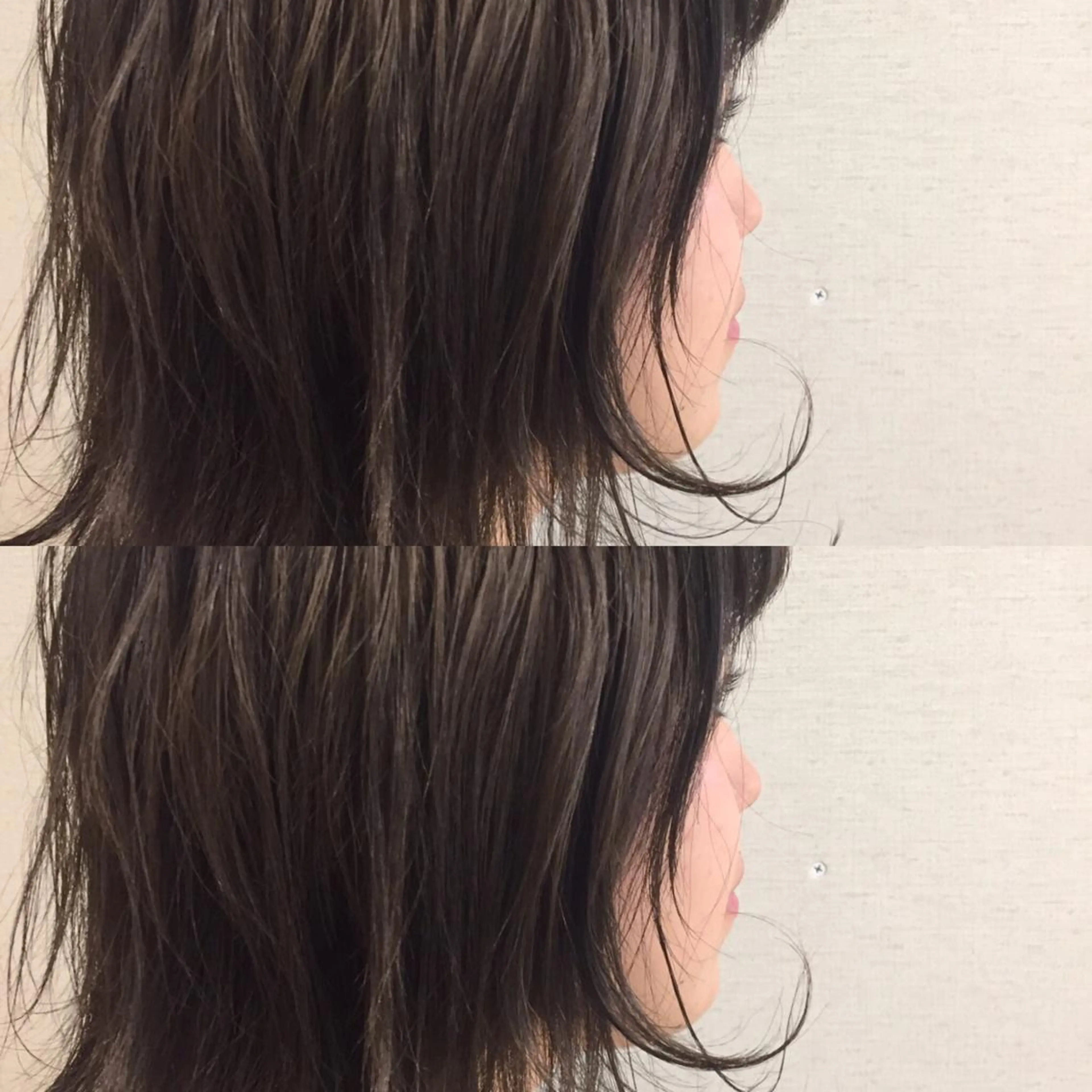 ミディアム アッシュ アッシュグレー アッシュグレージュ 江原 彩華のヘアスタイル