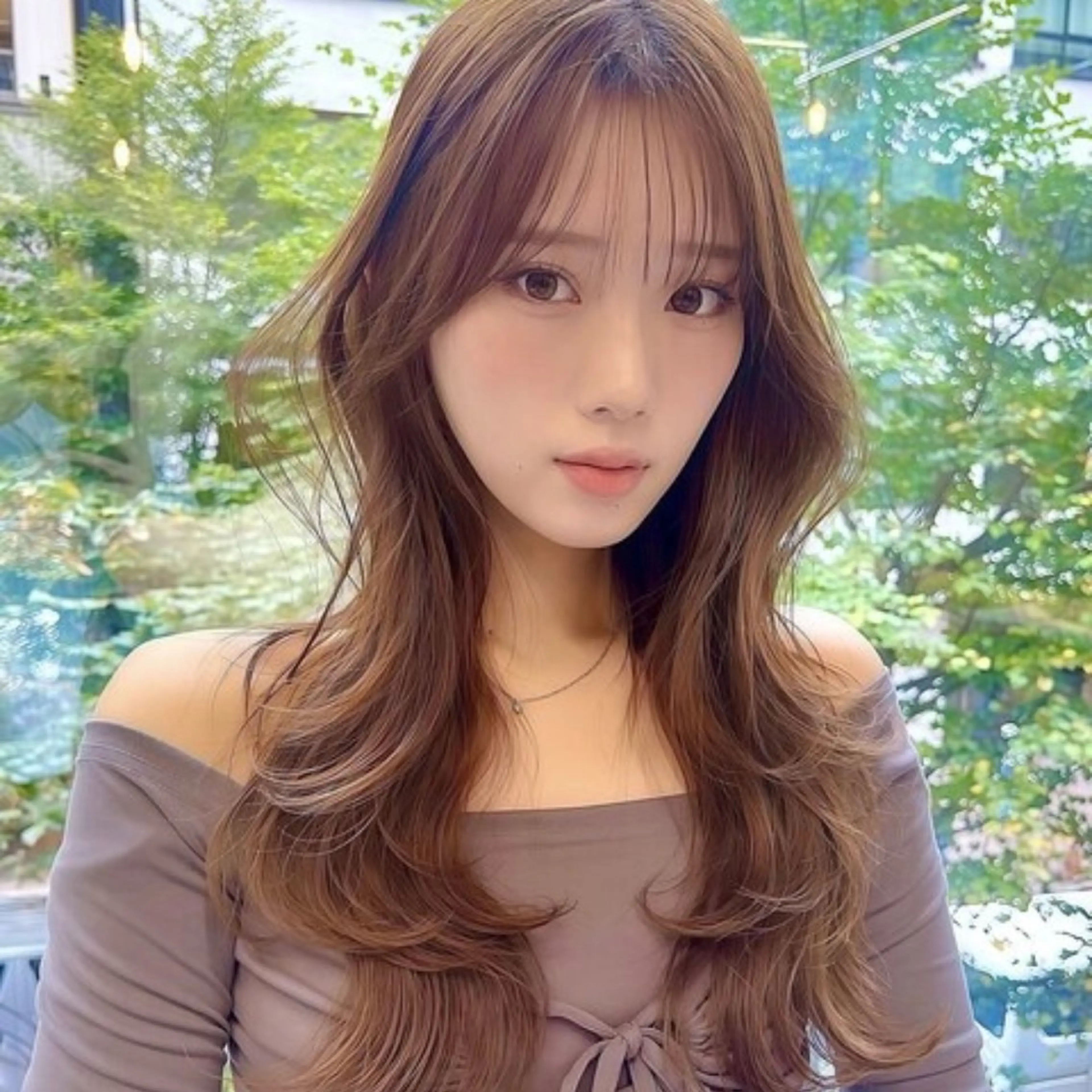 ロング カット ヘアカラー トリートメント レイヤー×顔周 り×髪質改善/MIUのヘアスタイル