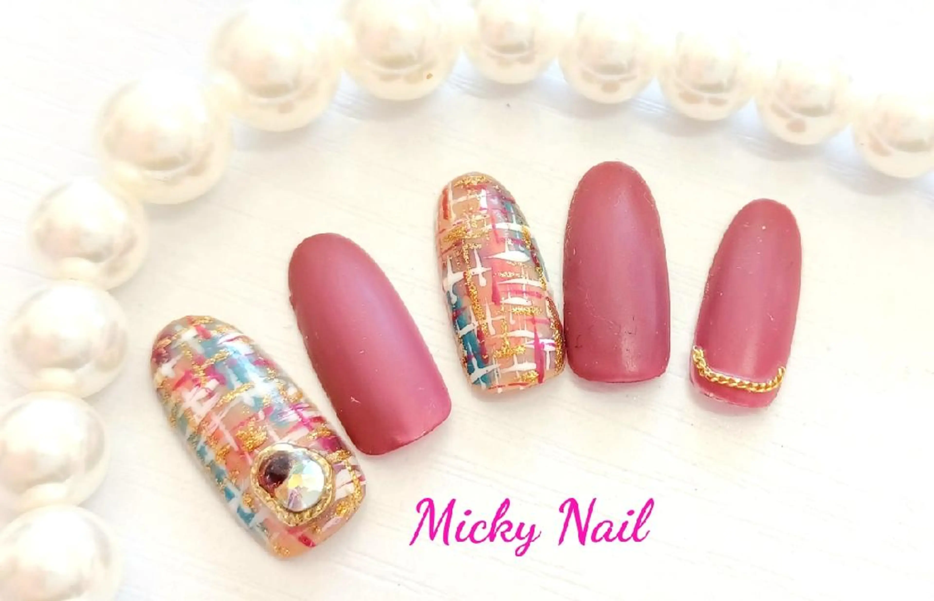 ミディアム ネイル ツイードネイル Micky nail chikushinoのその他イメージ