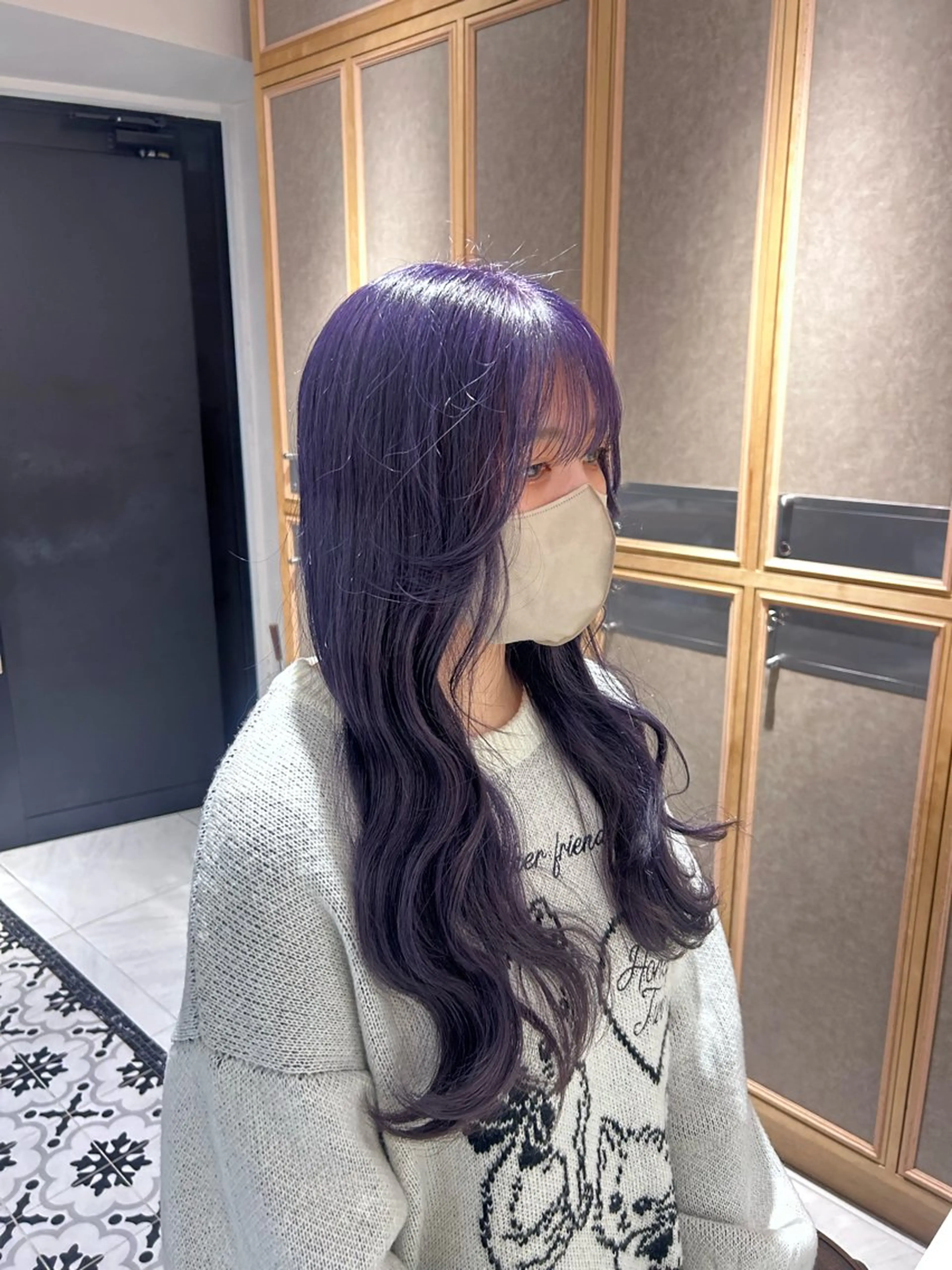 カラー ブリーチ ラベンダーカラー ヘアカラー トリートメント ヘッドスパ ヘアセット miko🪽地毛風/ ハイトーン/レイヤーのヘアスタイル