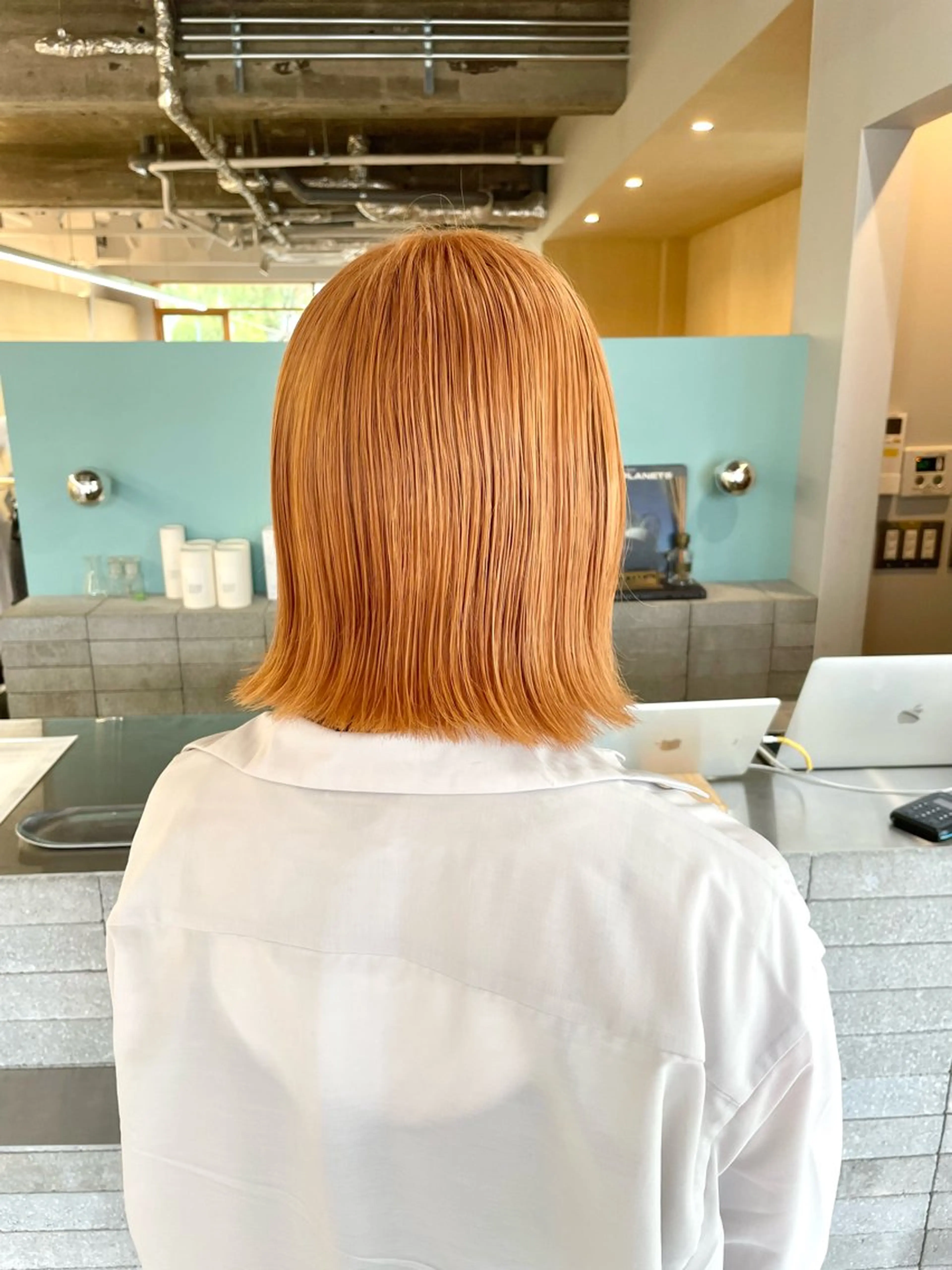 ミディアム カラー ベージュカラー ブリーチ 【メンズモデル 募集中】永嶋芽衣のヘアスタイル