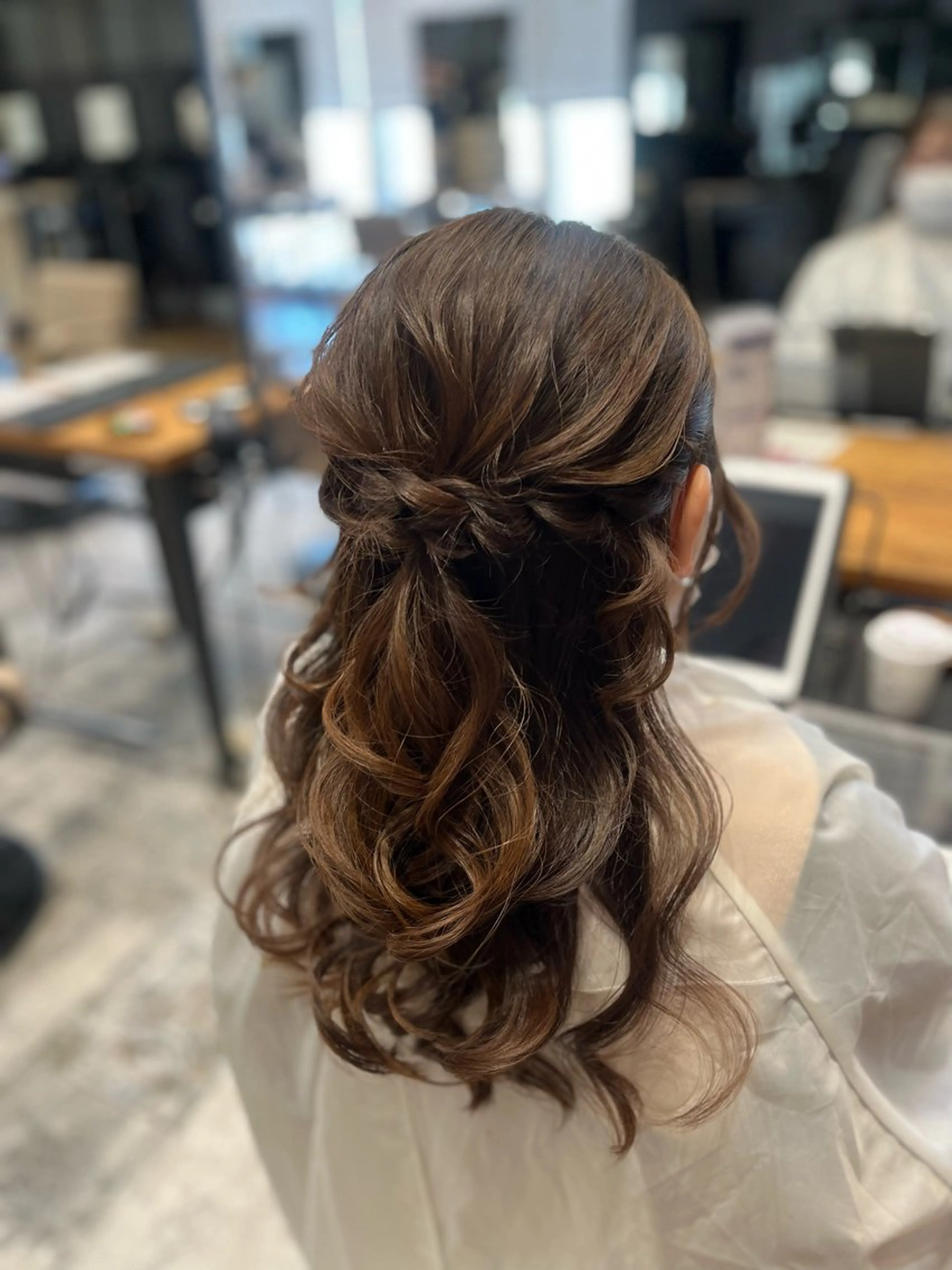 【当日予約🆗】🤎お呼ばれヘアセット🤎ハーフアップ🎀【事前にご希望のお写真等お送りください✨】の写真