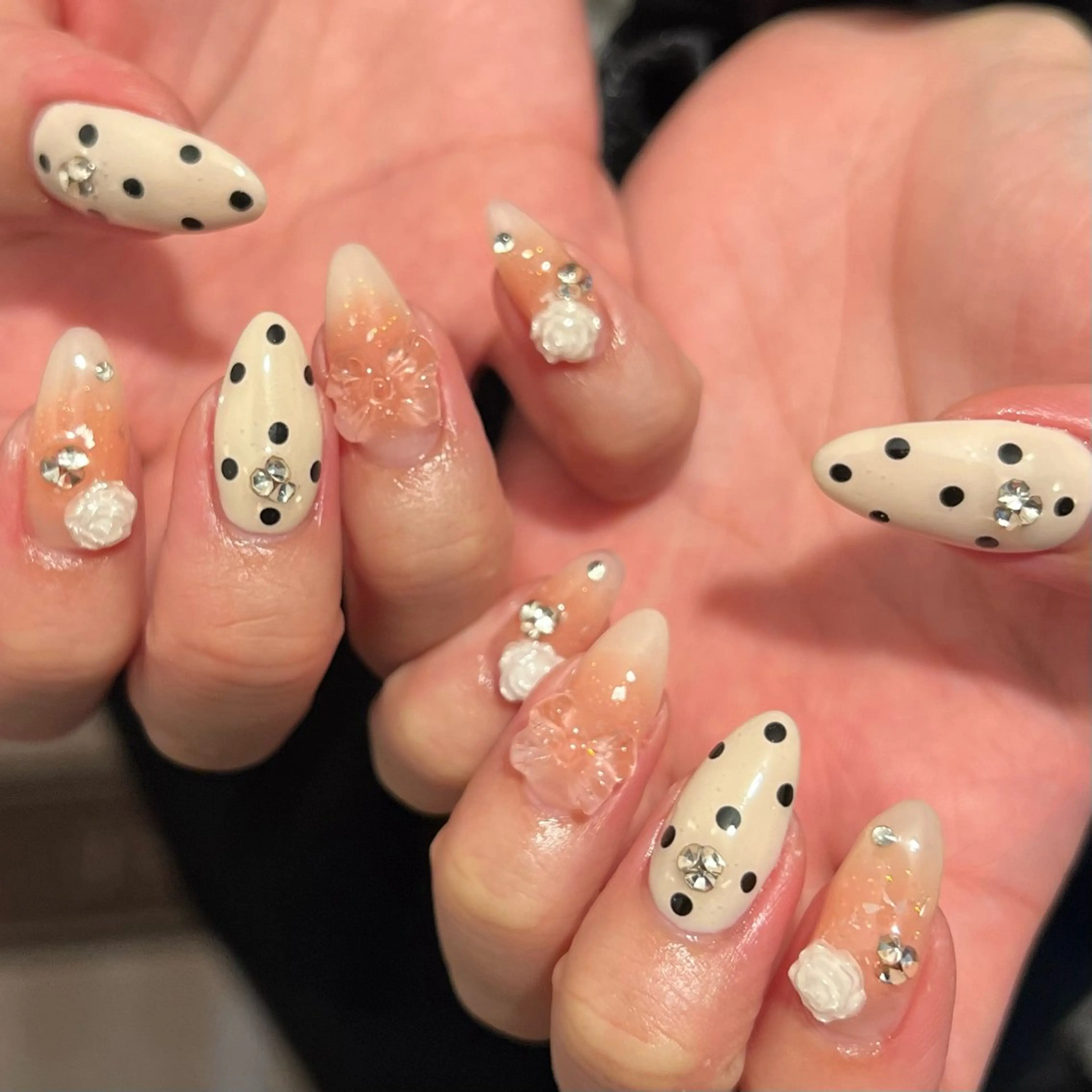 ネイル フレンチネイル ガーリー ガラスフレンチ 韓国ネイル ロングネイル ハンドネイル Venus nail チップ長さだし専門店のネイルデザイン