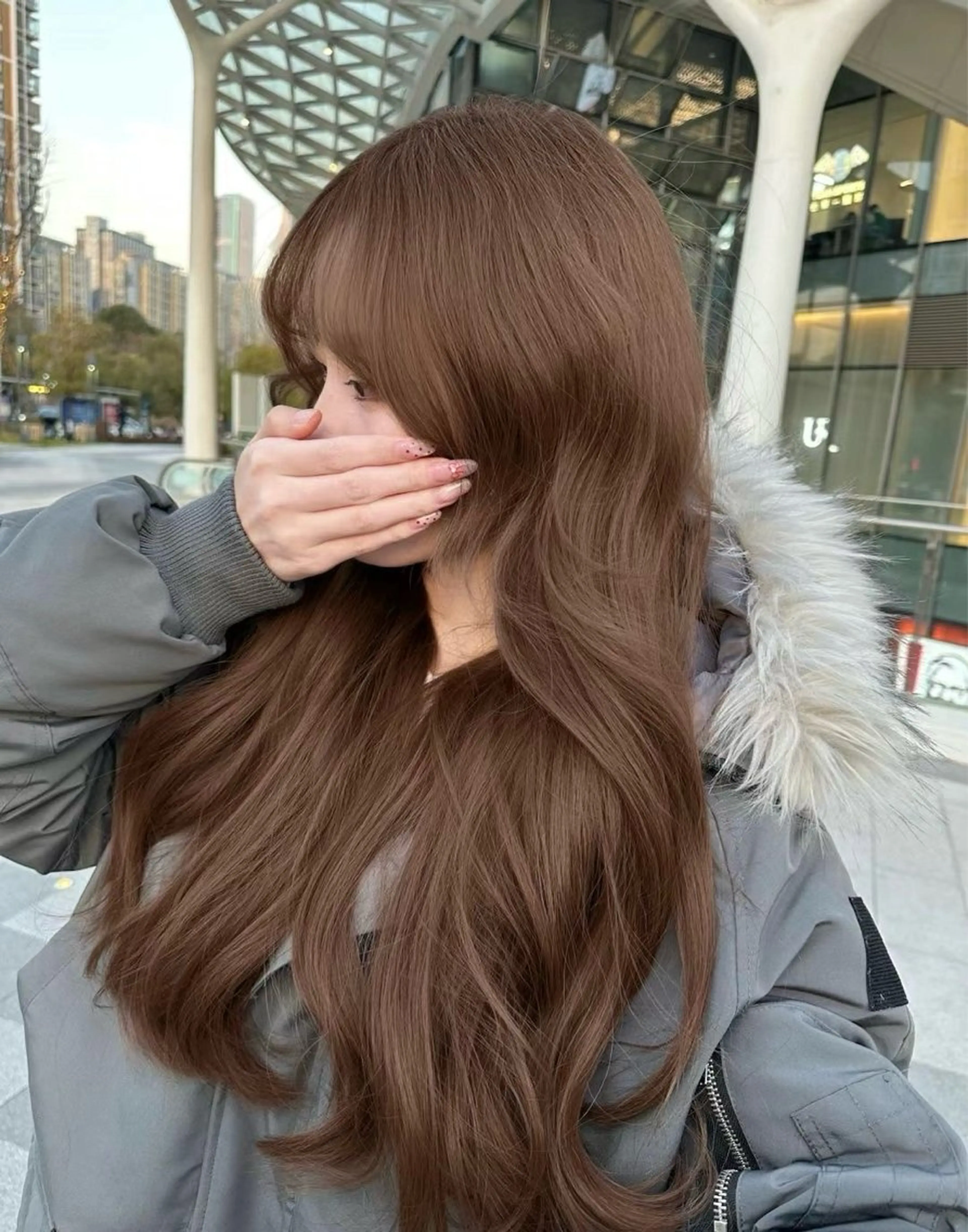 カラー ブリーチなし 透明感カラーのヘアスタイル