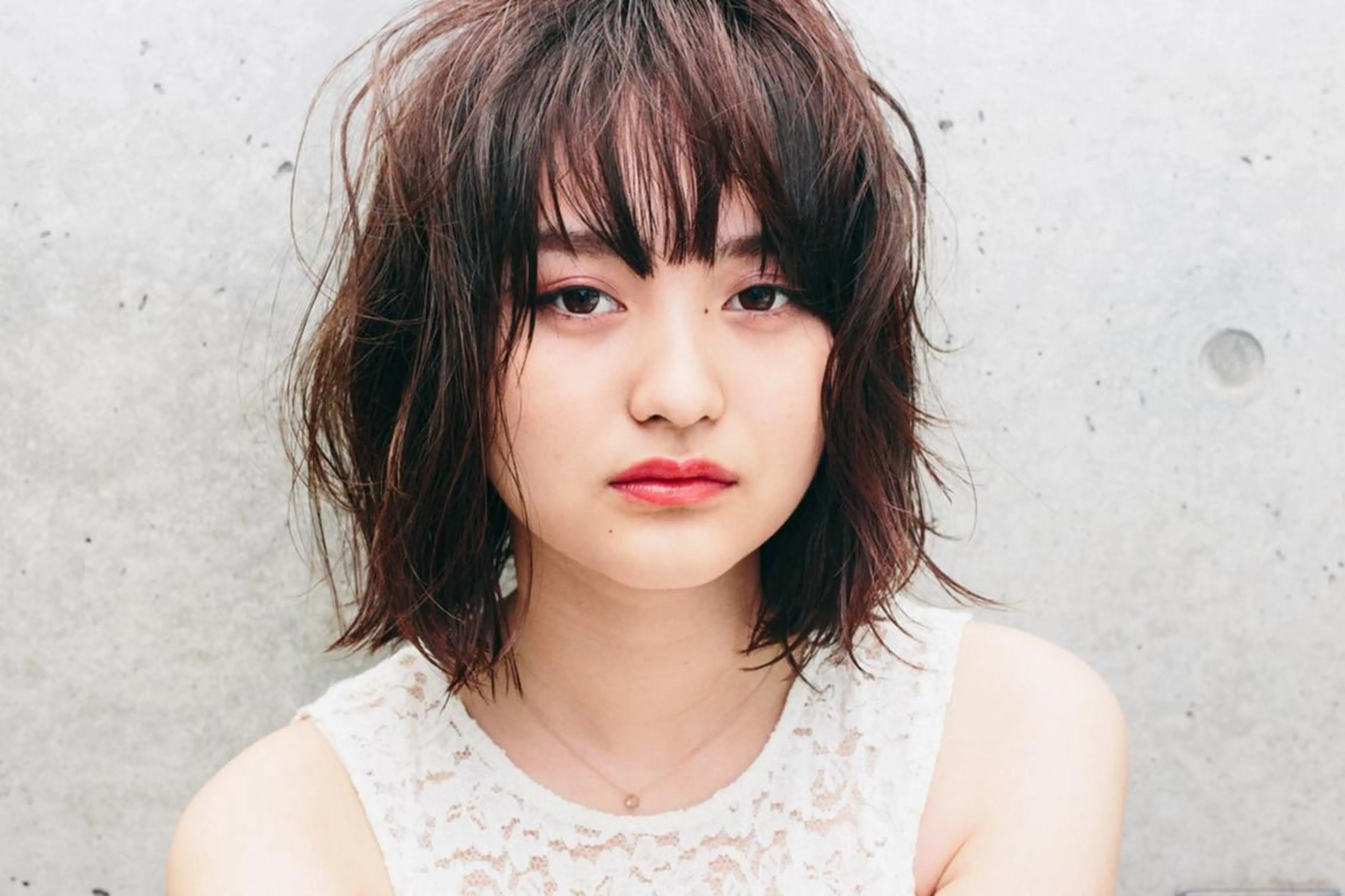 ミディアム カラー パーマ ボブ くせ毛 髪質改善&韓国風特化 型サロン ミシェリーのヘアスタイル