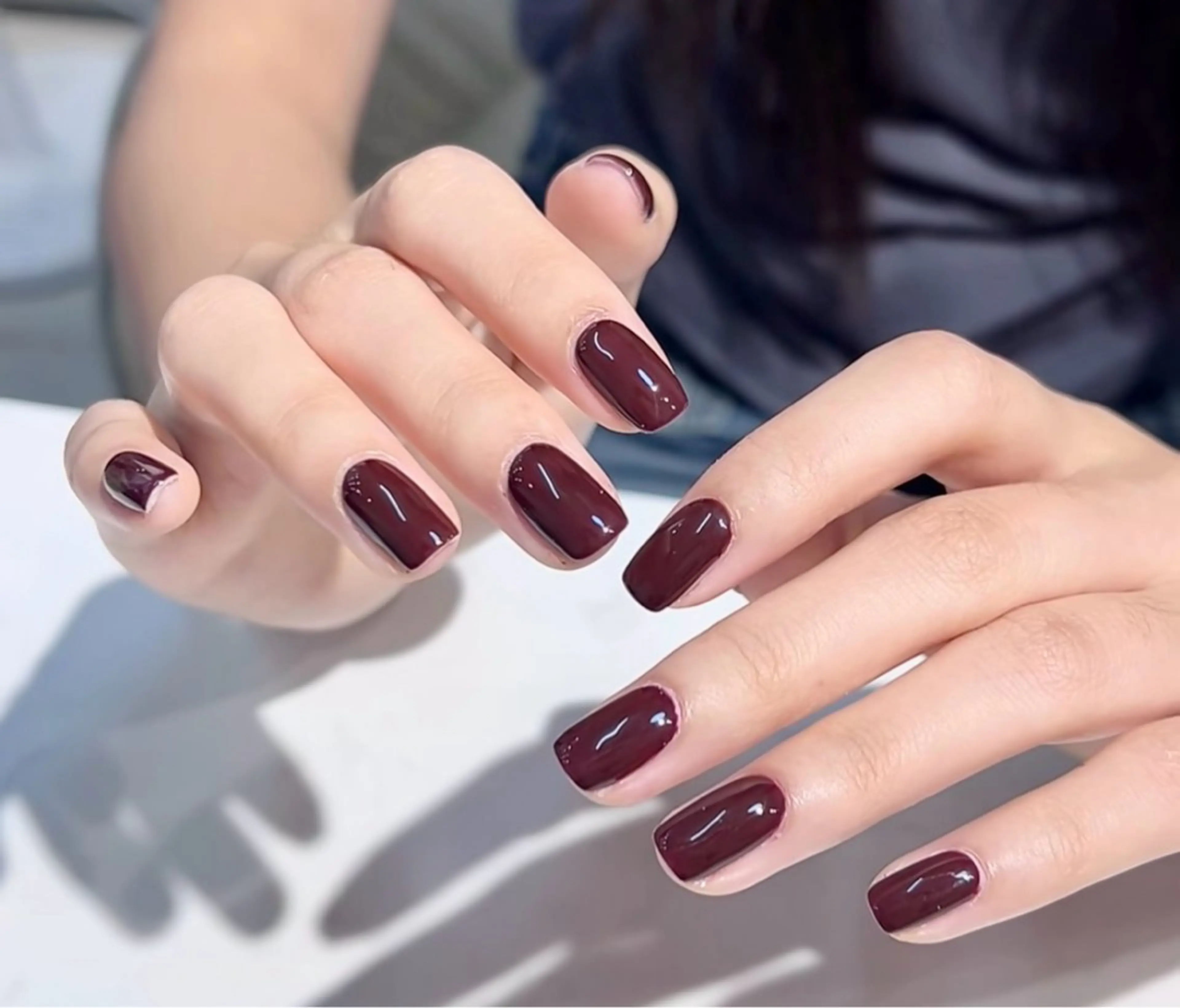 ネイル アートネイル オーロラネイル チークネイル 長さ出し フレンチネイル ハンドネイル Yumi Nail Seiのネイルデザイン