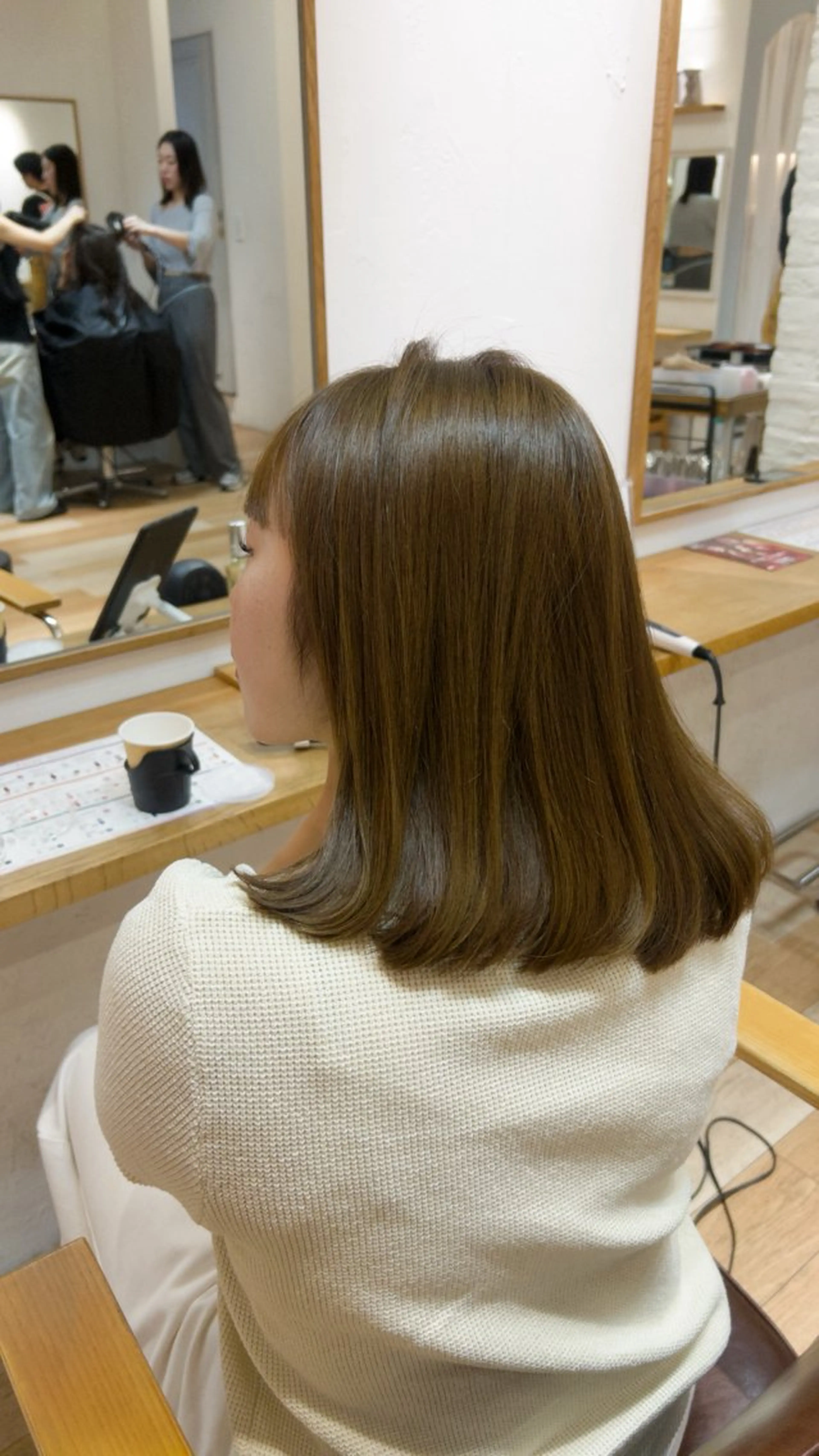 ミディアム カラー カット ヘアカラー トリートメント じゅわっと暖色カラー 🍊Moemiのヘアスタイル