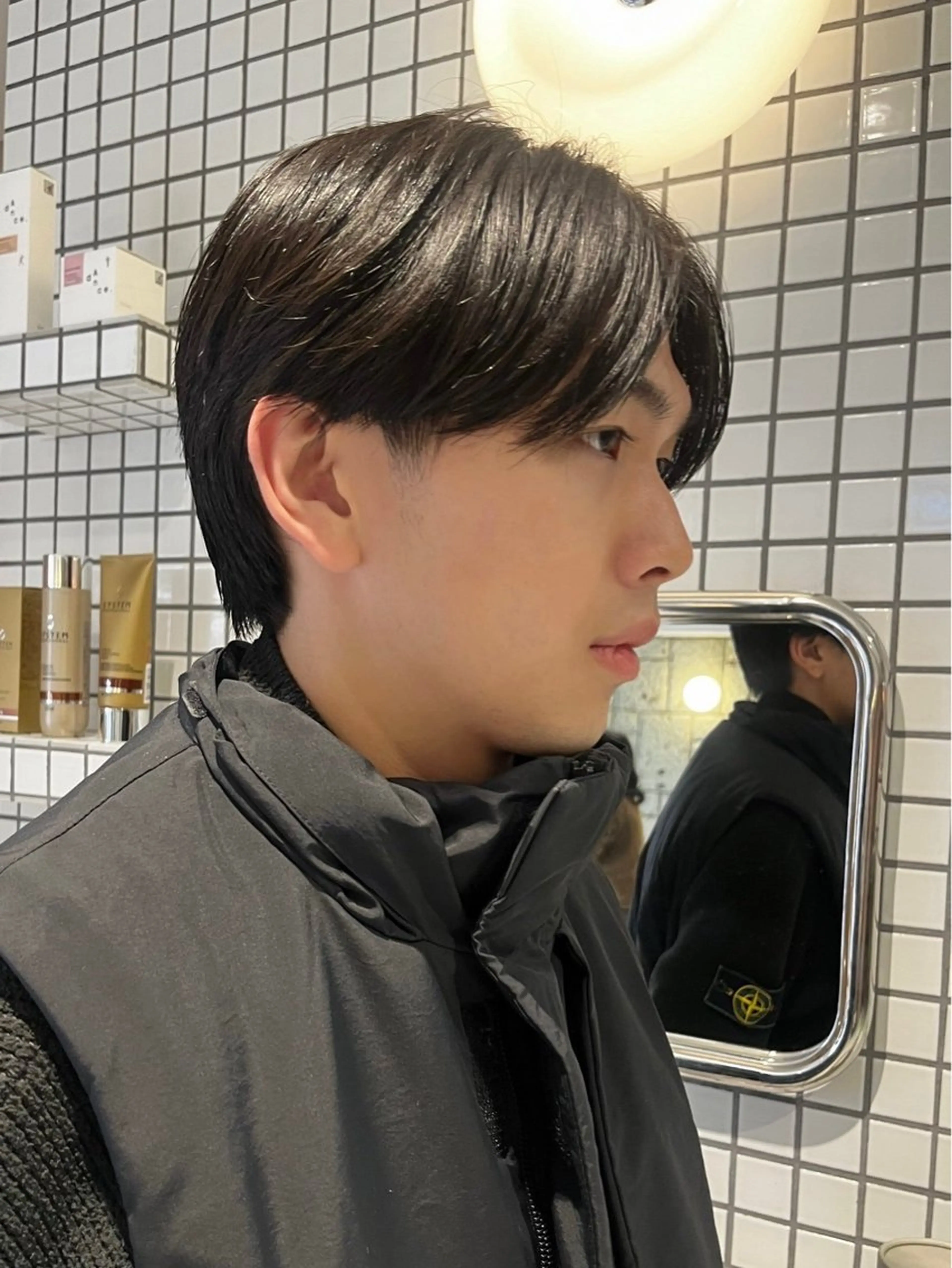 メンズ 毛流れセンターパート Sakiのヘアスタイル