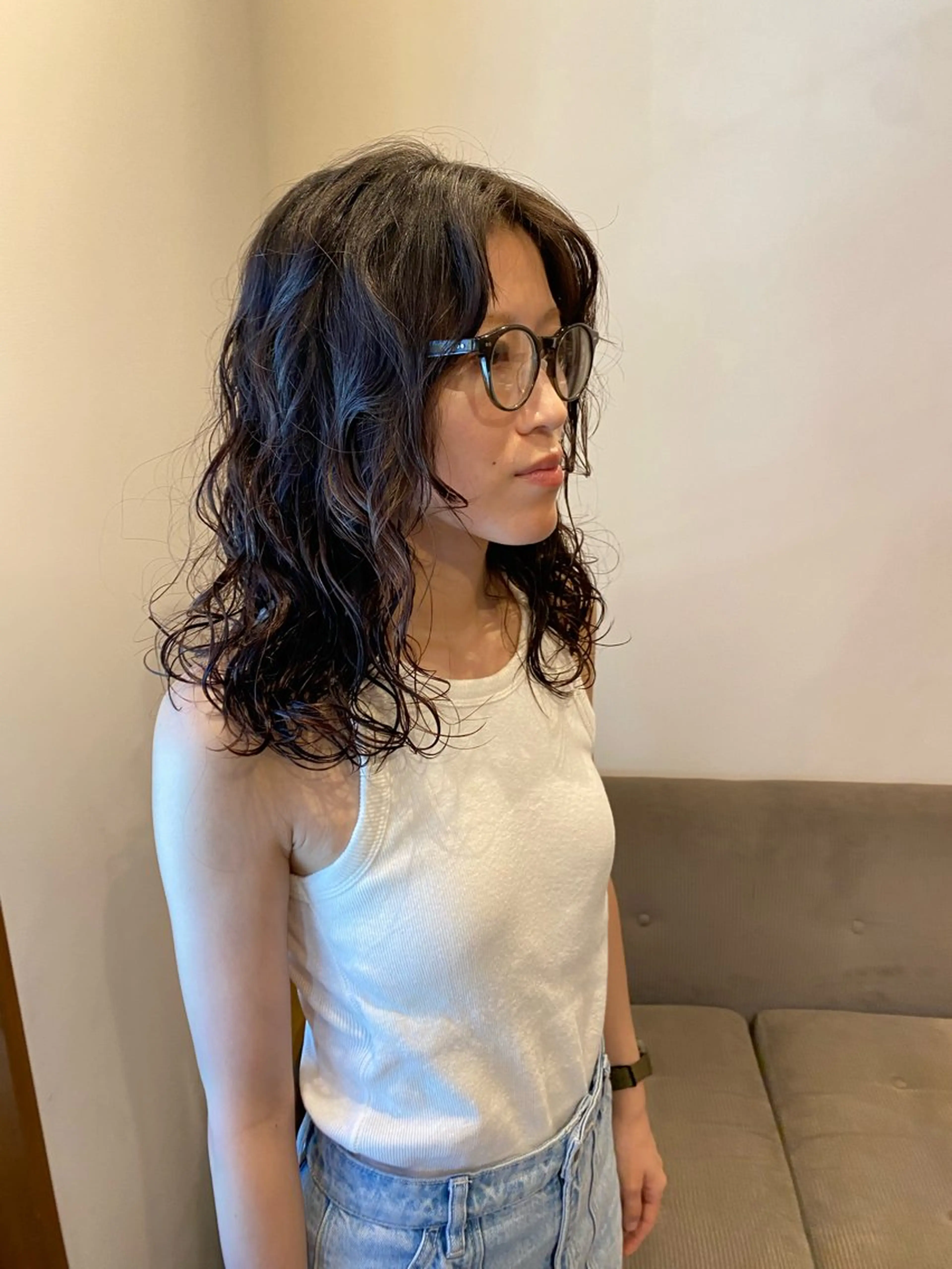 セミロング パーマ カット パーマ トリートメント ENIF ヤマグチアツコのヘアスタイル