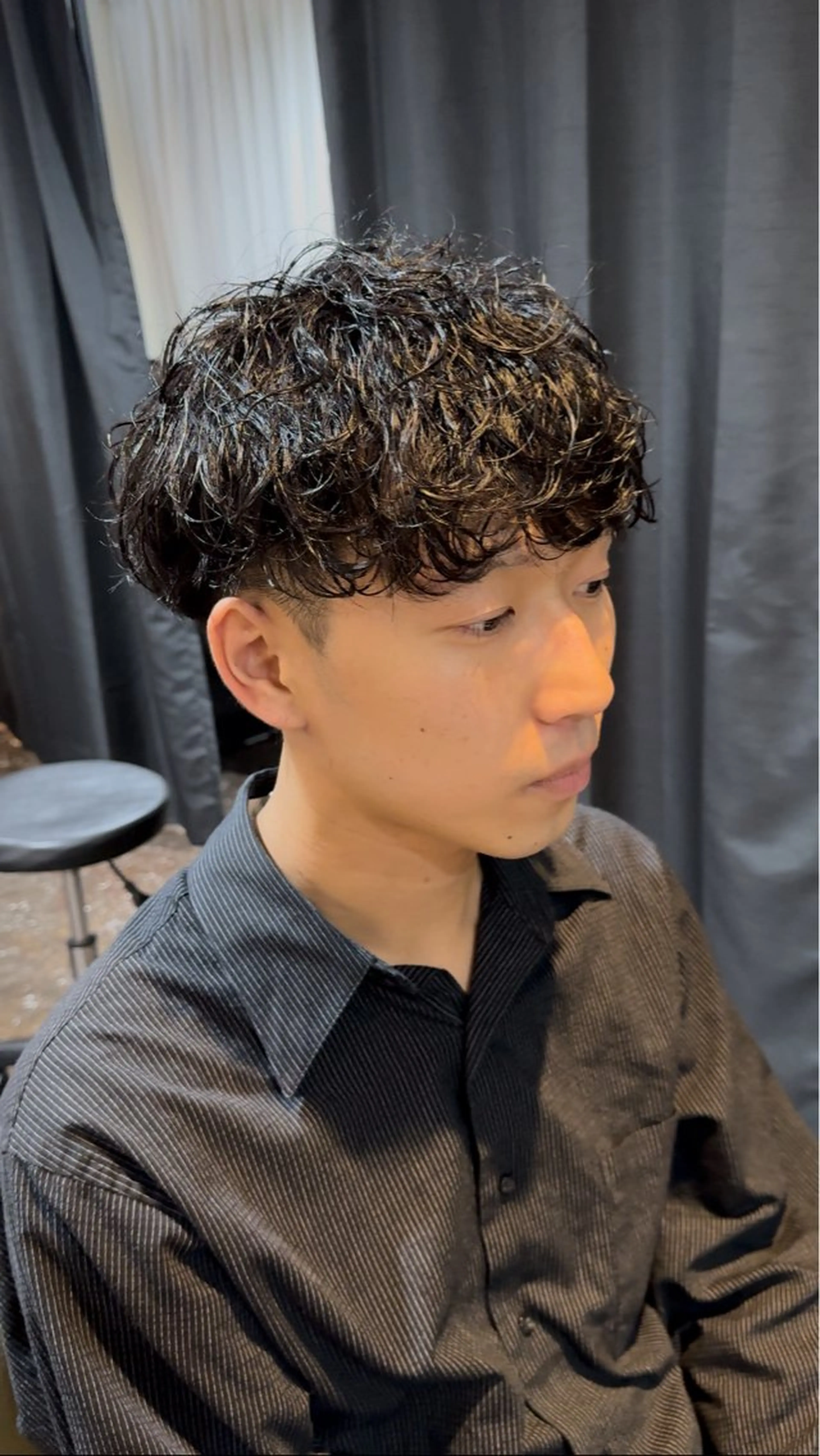 パーマ メンズ カット パーマ 坂梨 健斗のヘアスタイル