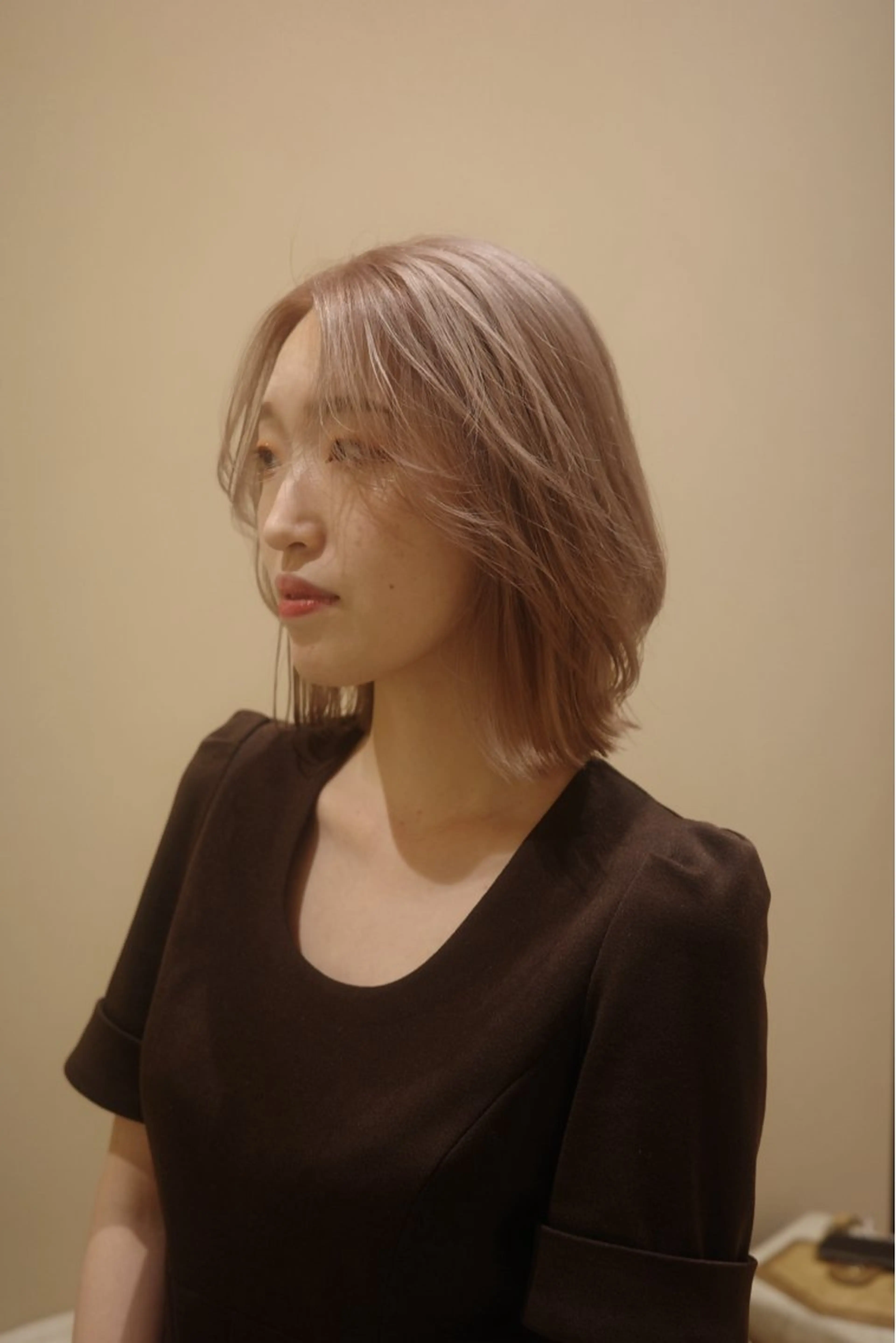 ショート 韓国ヘア/髪質改善/ レイヤー/ブラウンのヘアスタイル