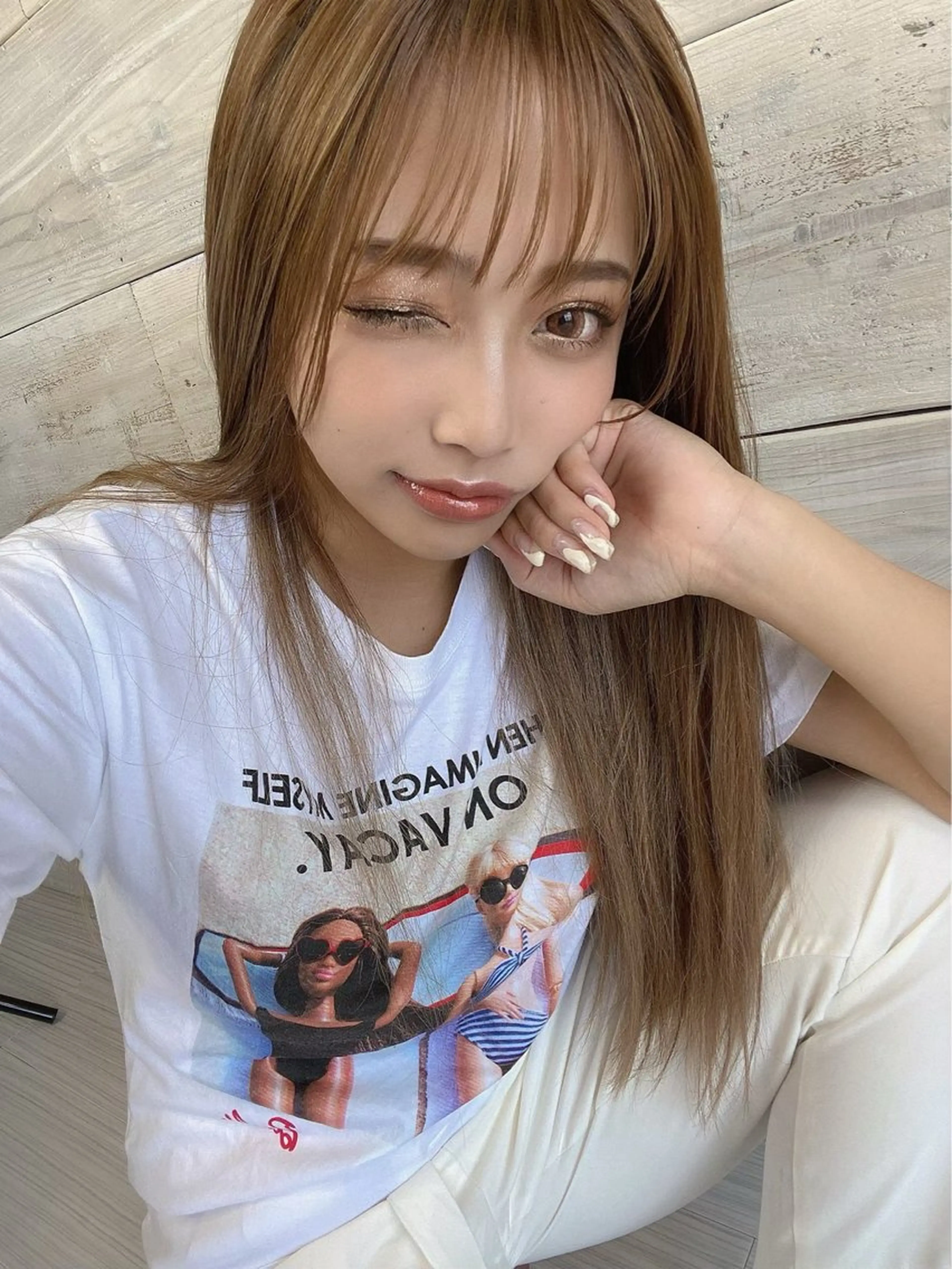 ロング カラー レイヤーカット/ 透明感カラー/白石のヘアスタイル