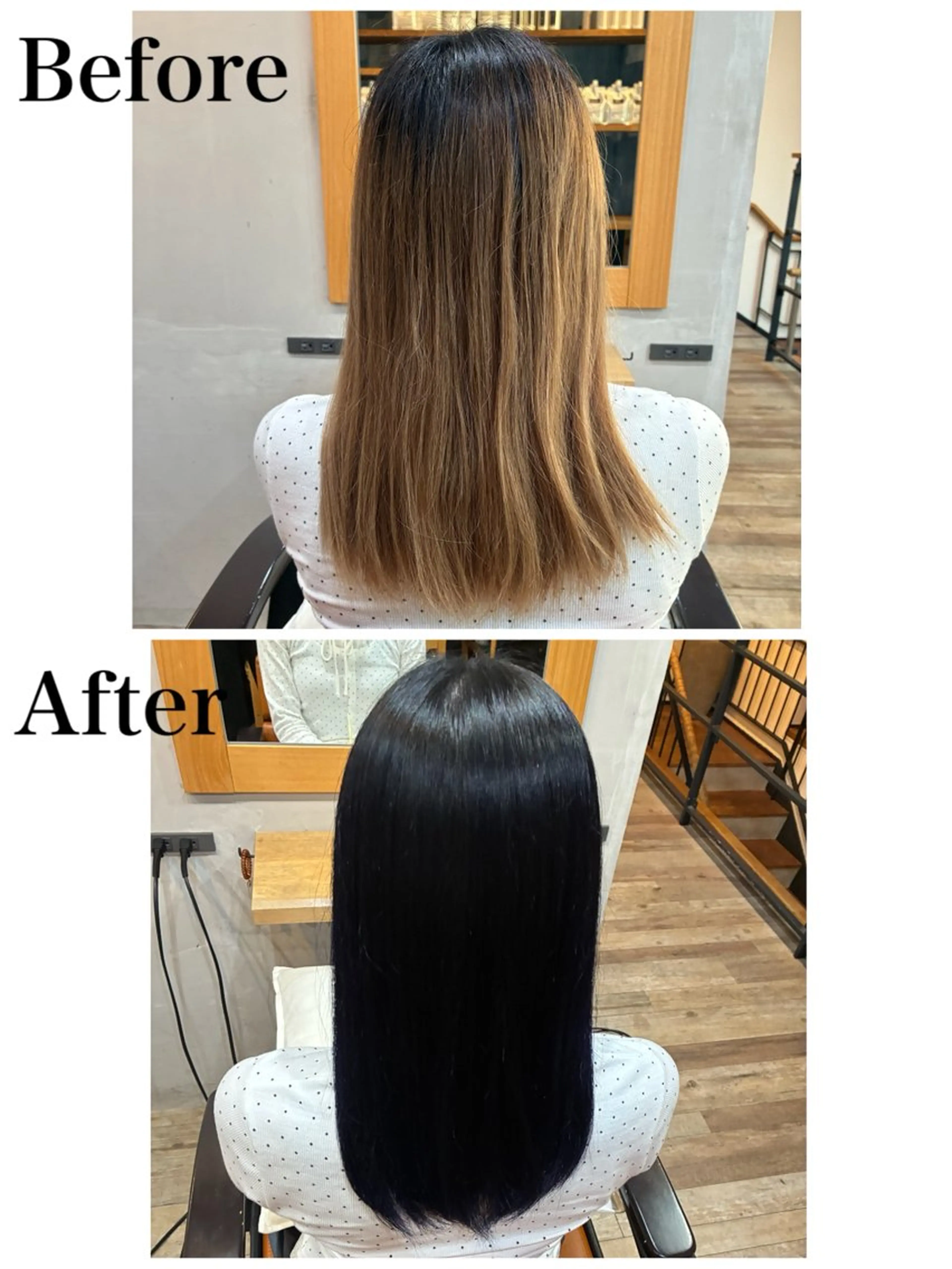 カラー 黒髪 ブルーカラー ブルーブラック ヘアカラー お褒めの口コミ多数✨ 美髪カラー/浦本冴絵のヘアスタイル