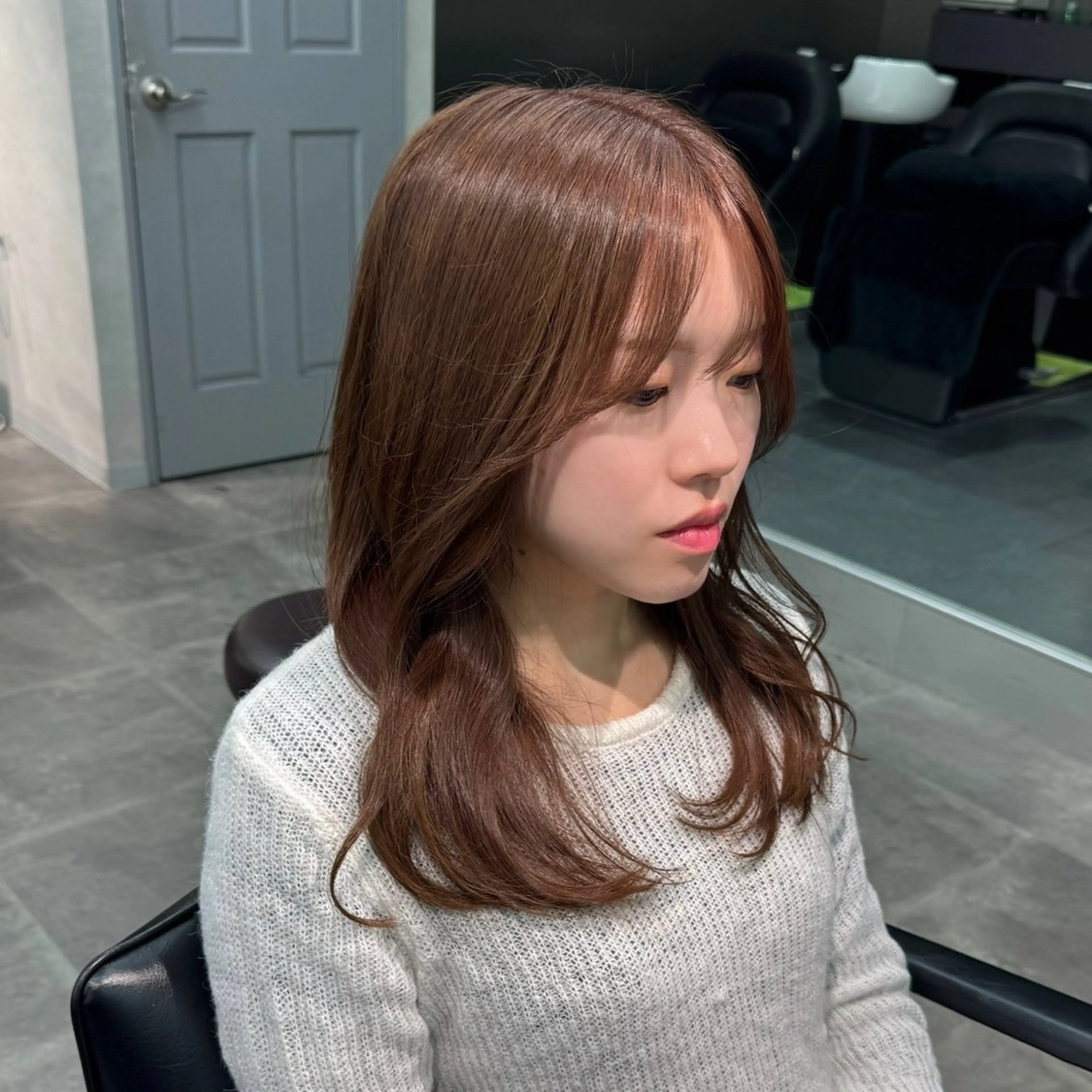 セミロング カット ヘアカラー 韓国特化🇰🇷千葉 /レイヤーカット竜生のヘアスタイル