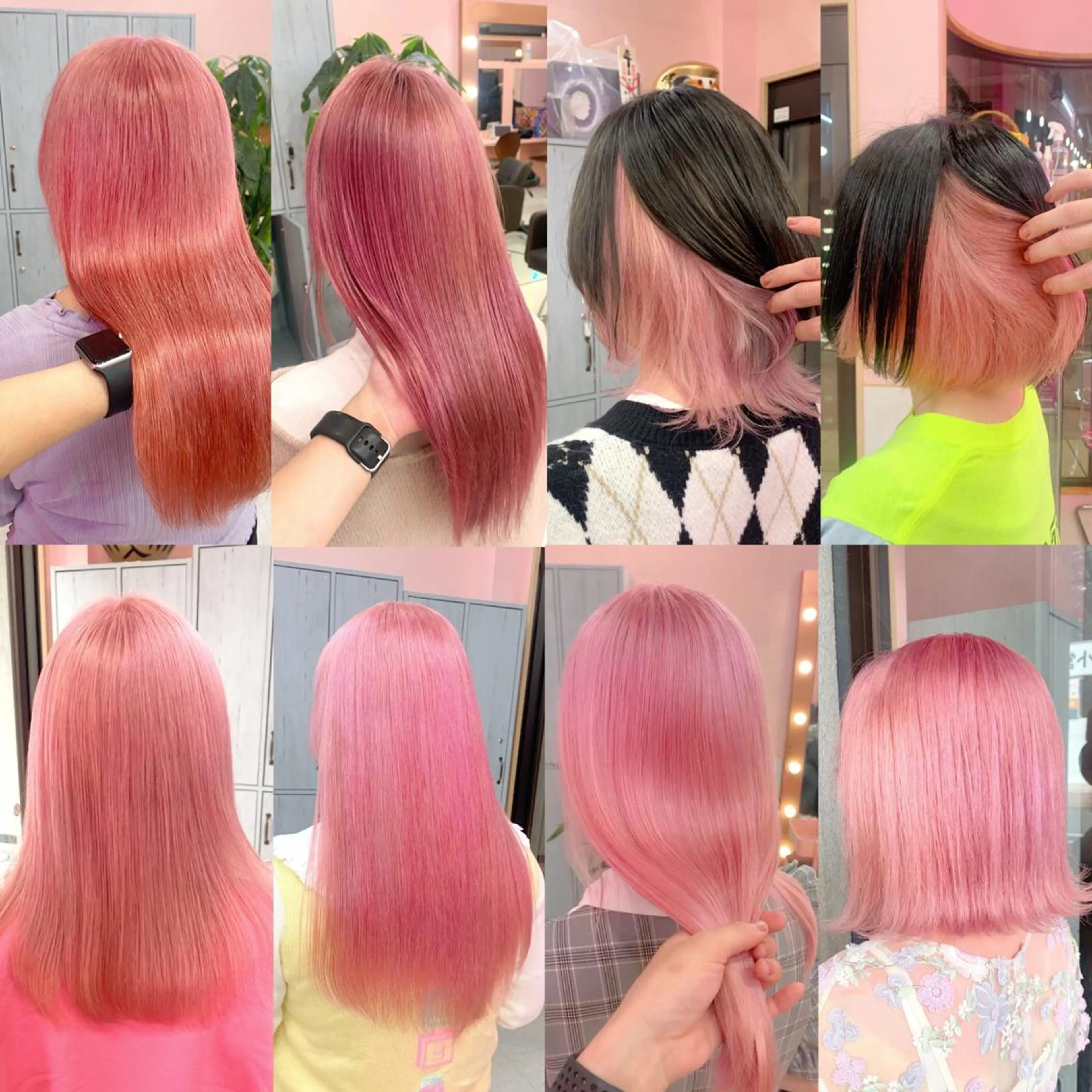 セミロング アッシュ アッシュグレー アッシュグレージュ ミストバング ピンクブラウン ヘアカラー トリートメント ハイトーン髪質改善 🎀🐰堀川智史🎀のヘアスタイル