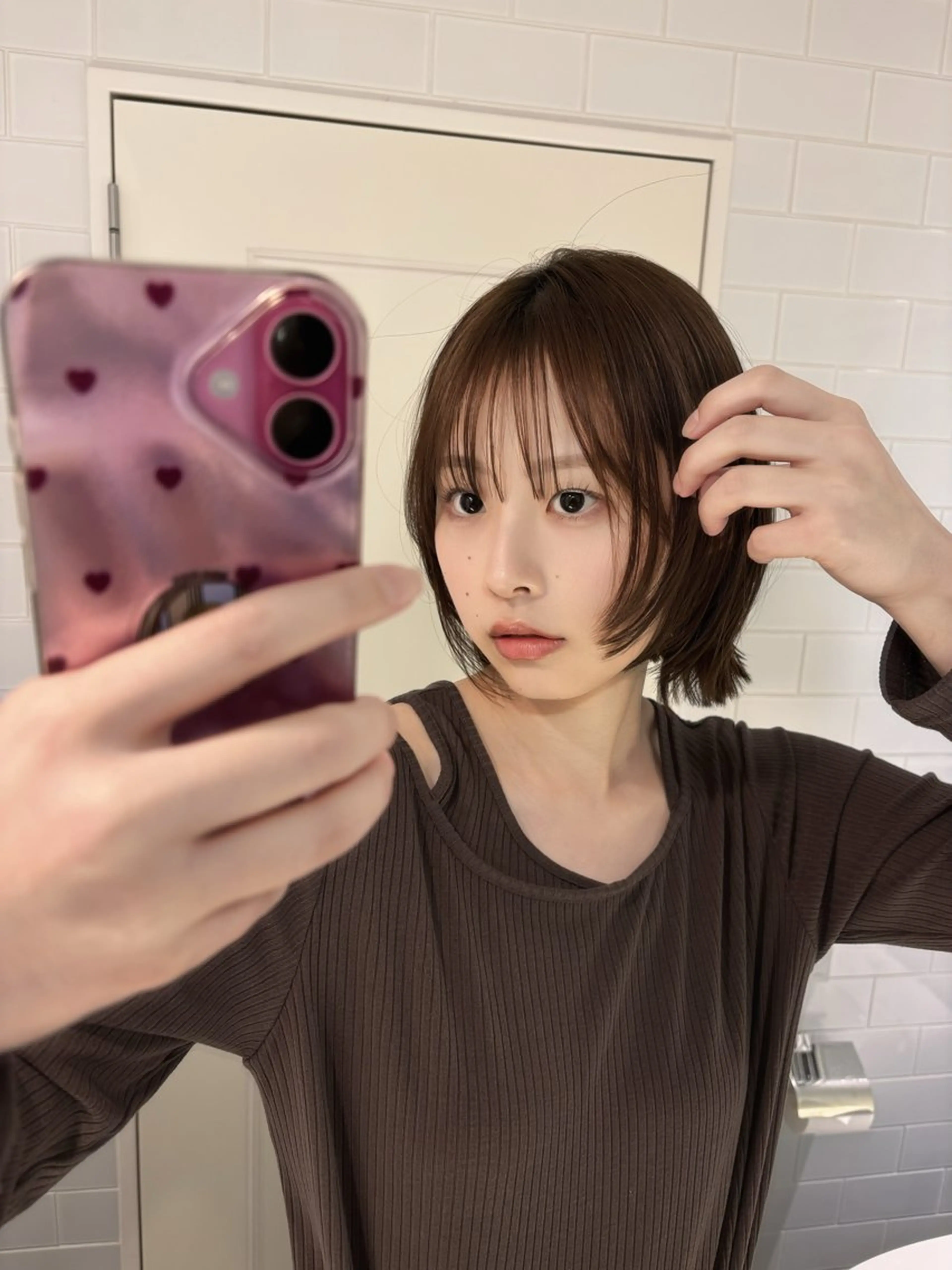 ショート 顔周りカット レイヤーカット カット ヘアカラー 🟡表参道ABBEY Hiroのヘアスタイル